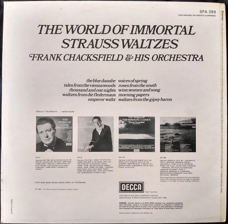 Frank Chacksfield - The World Of Immortal Strauss Waltzes LP