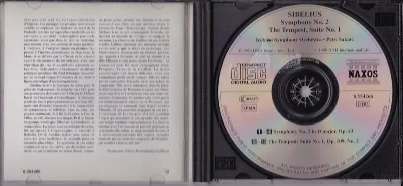 Sibelius - Symphony No. 2 • The Tempest, Suite No. 1 (1999) CD album