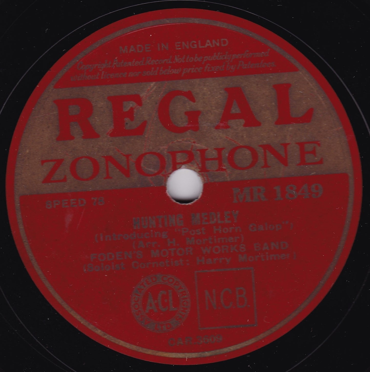 Foden's Motor Works Band – Hunting Medley (1935) 10" shellac VG/-