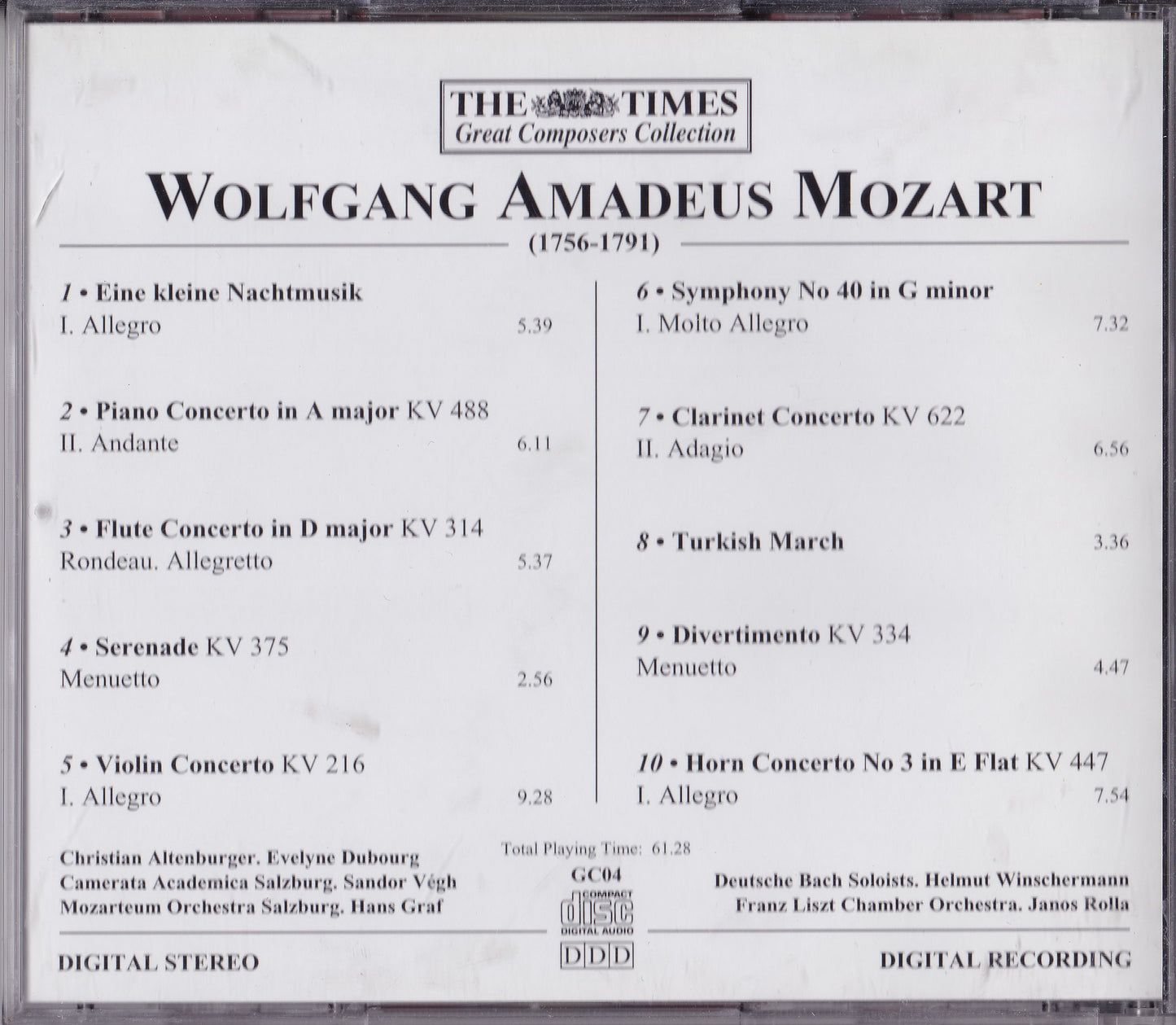 Various – Wolfgang Amadeus Mozart CD album