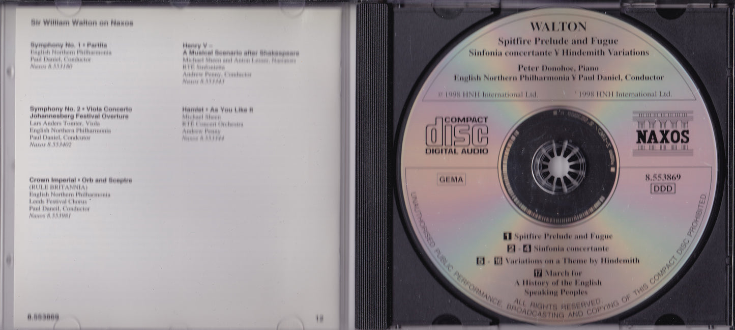 Walton - Spitfire Prelude And Fugue (1999) CD album