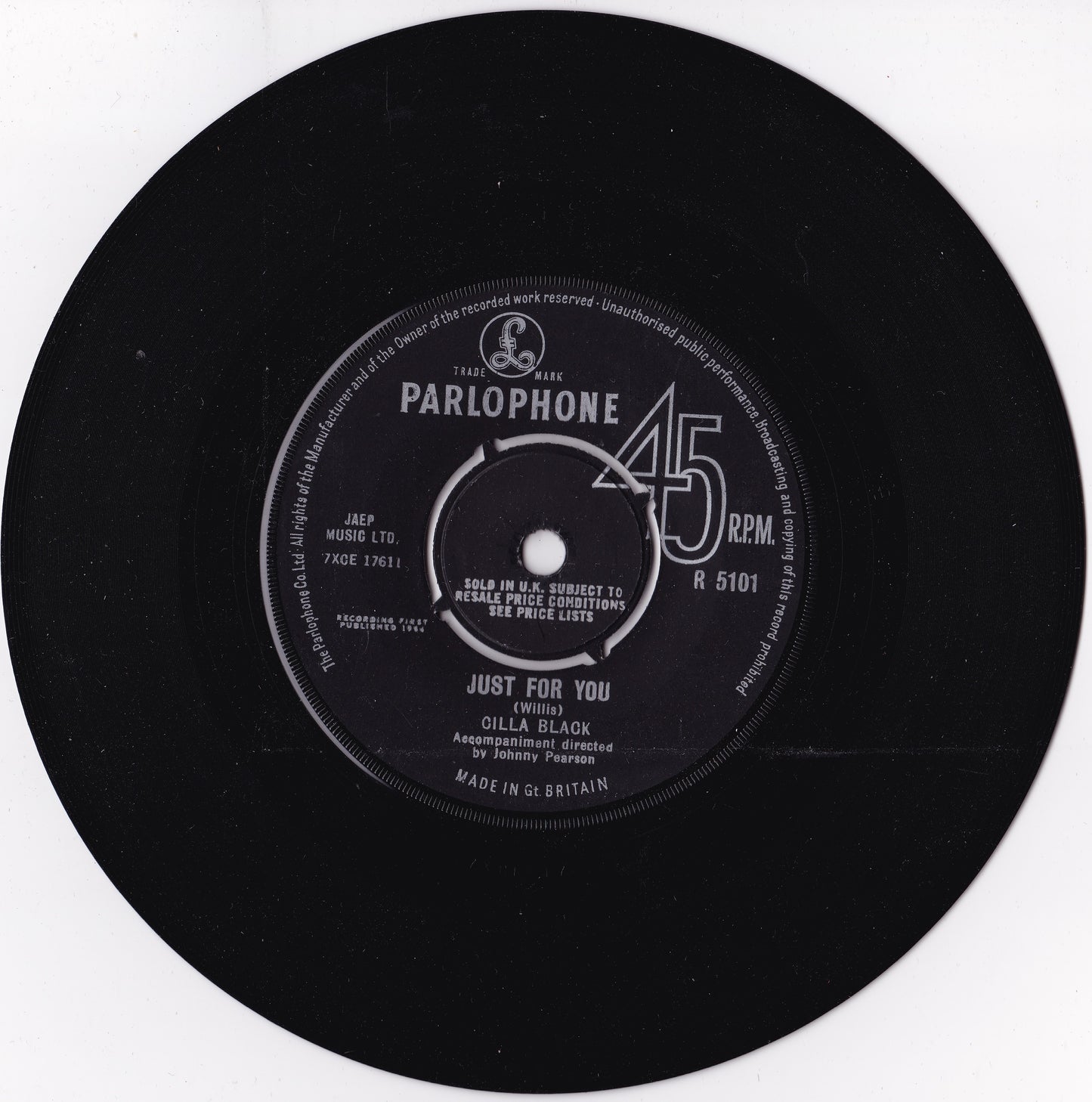 Cilla Black – Anyone Who Had A Heart (Parlophone 1964) 7" vinyl single VG/-