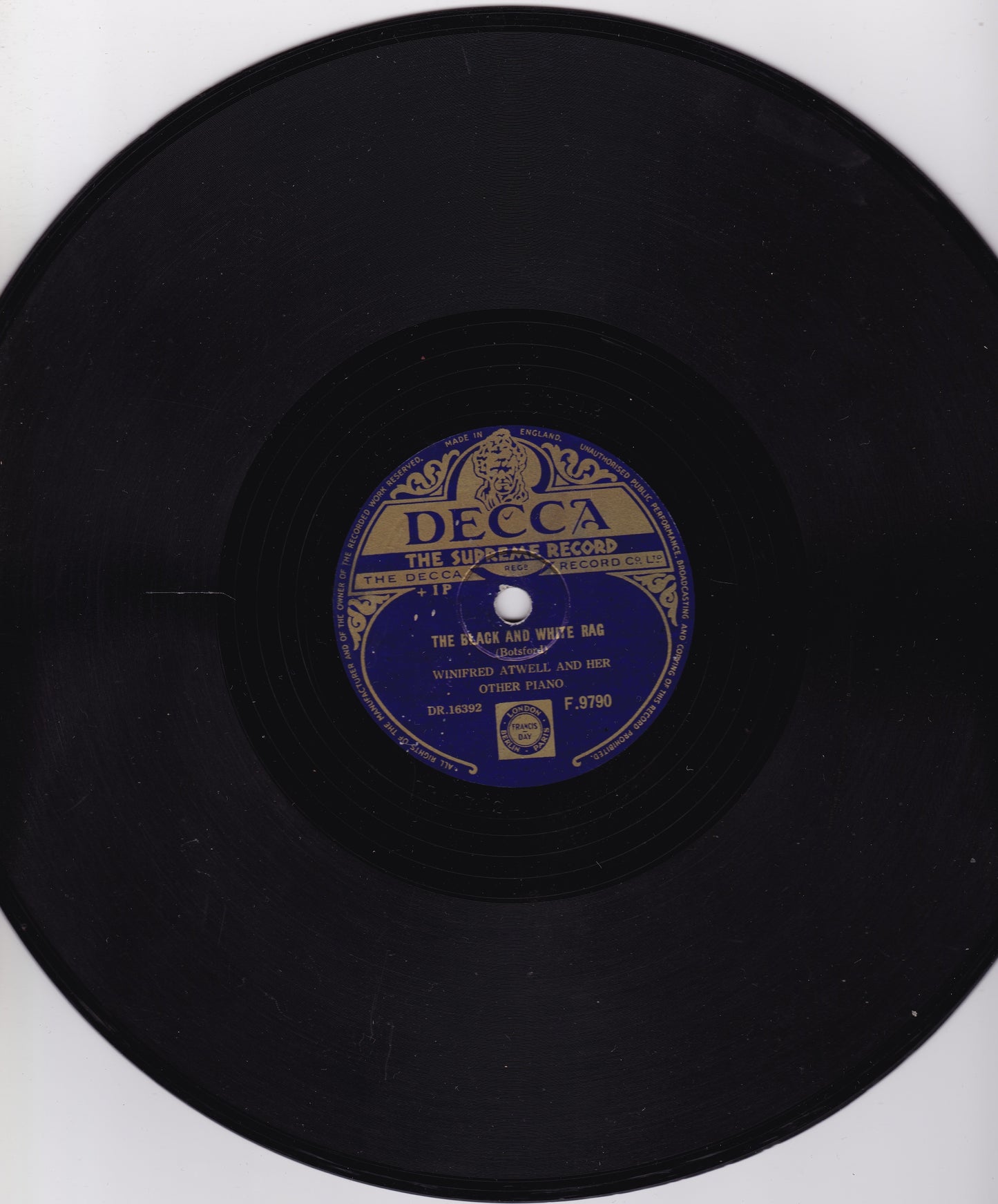 Winifred Atwell - Cross Hands Boogie (1953) 10" shellac VG/-