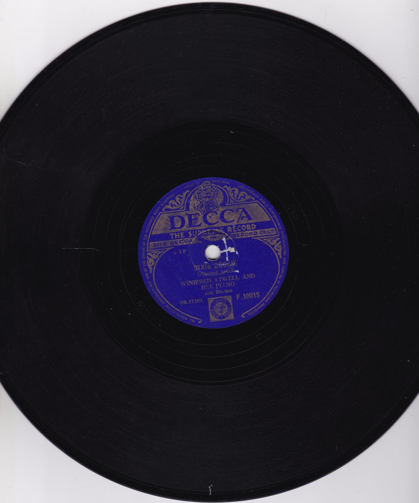 Winifred Atwell - Britannia Rag / Dixie Boogie (1952) 10" shellac VG/-