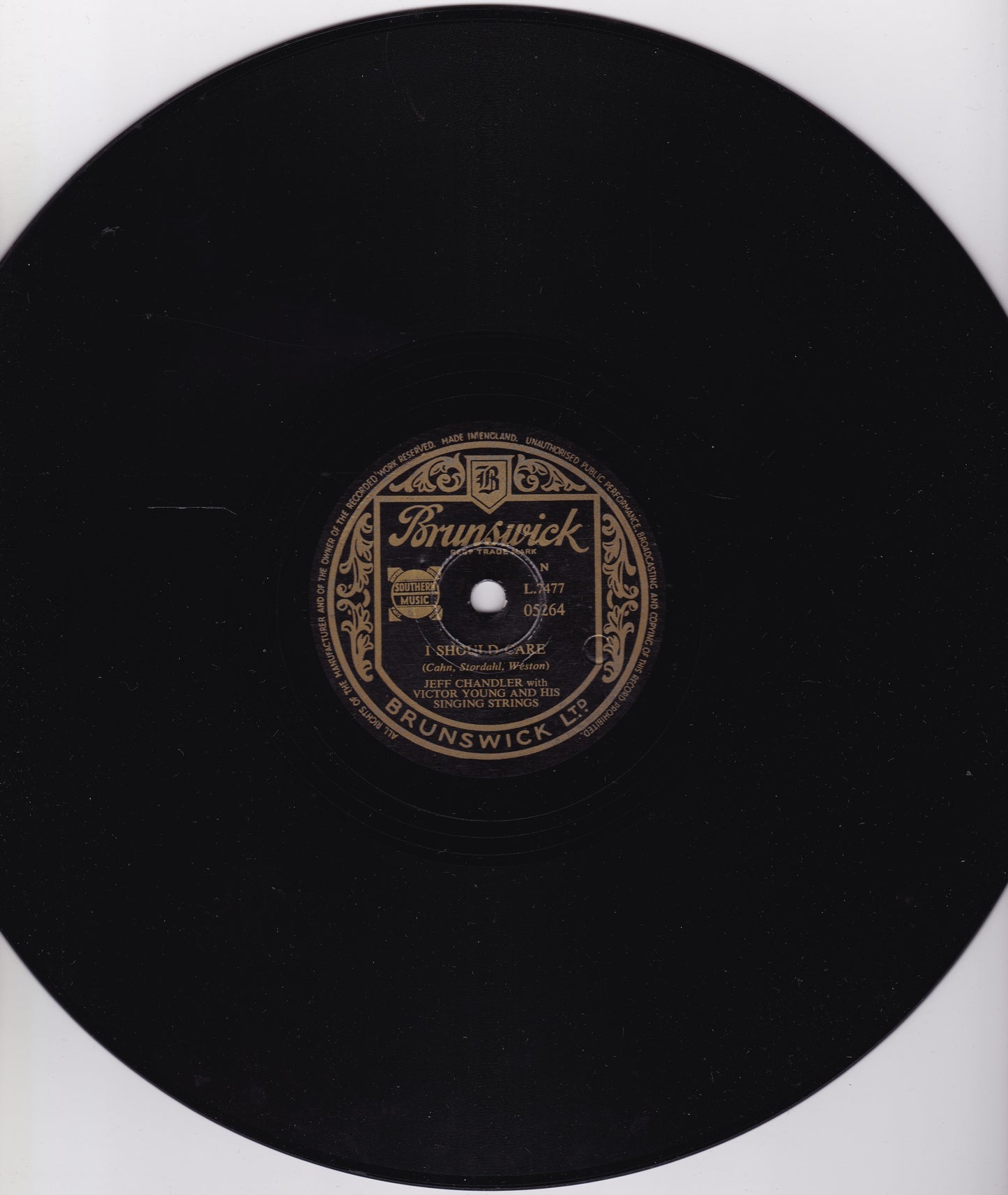 Jeff Chandler With Victor Young – More Than Anyone (Brunswick 1954) 10" shellac VG/-