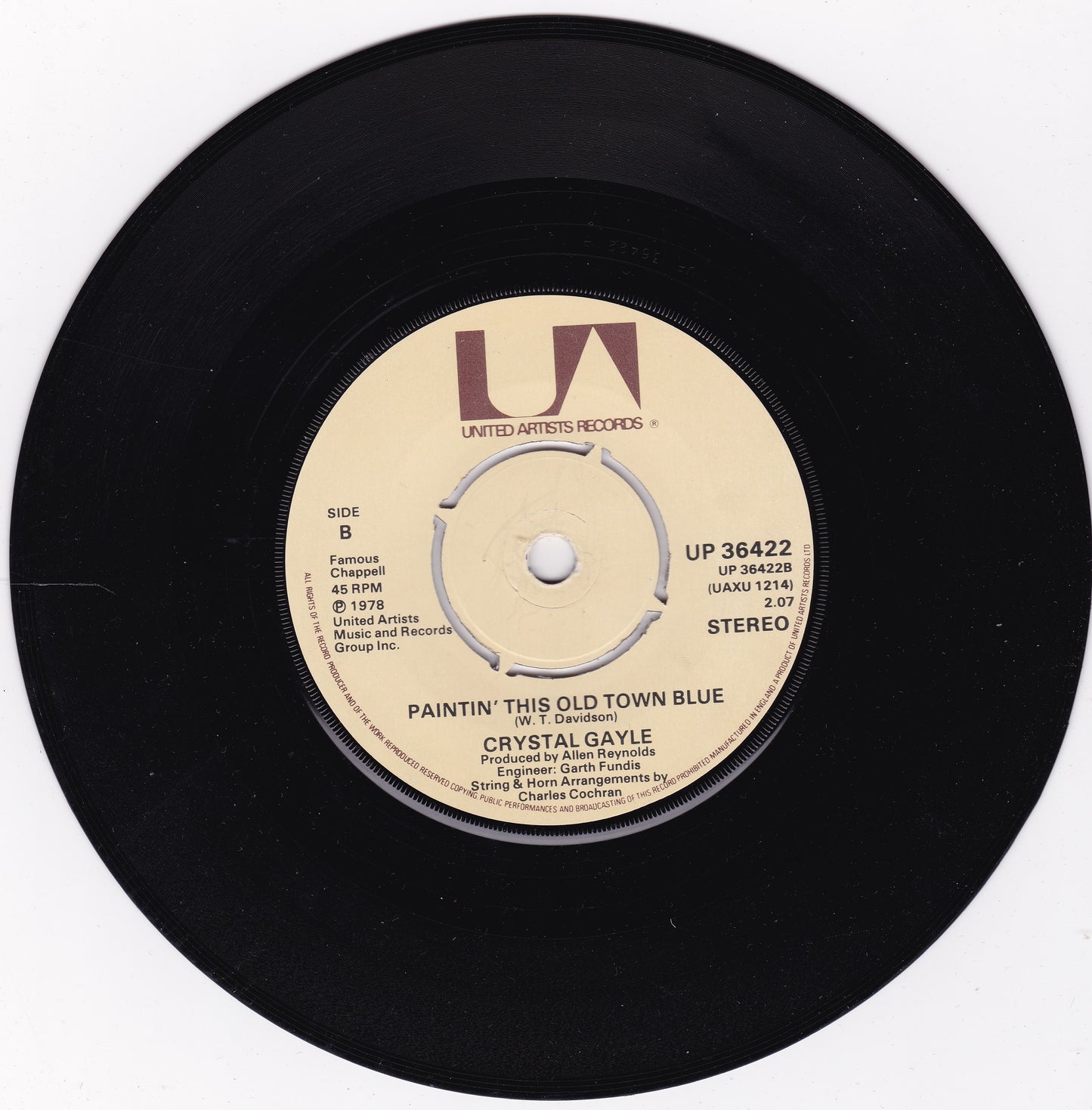 Crystal Gayle - Talking In Your Sleep (United Artists 1978) 7" vinyl single VG/-