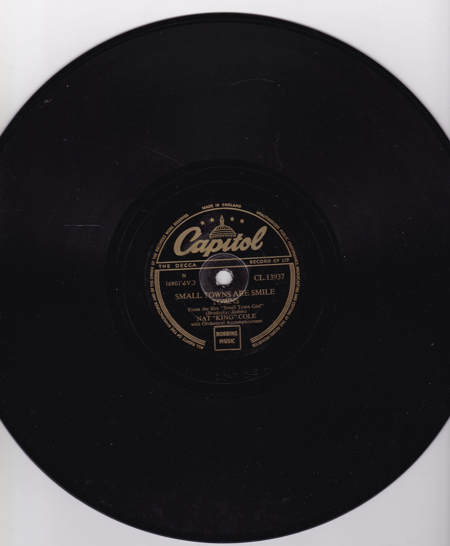 Nat "King" Cole – Can't I / Small Towns Are Smile Towns (1953) 10" shellac VG/-