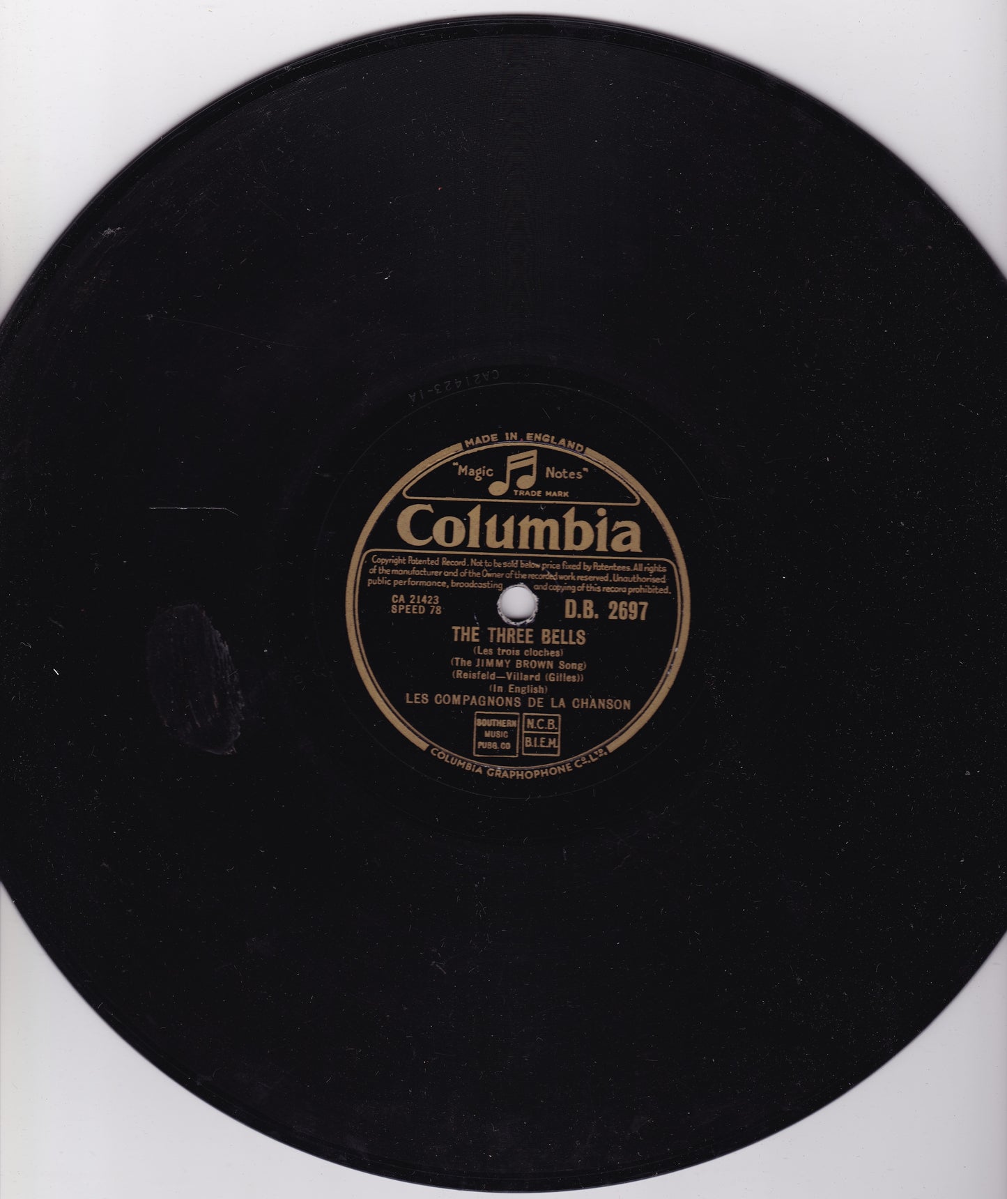 Les Compagnons De La Chanson – That Lucky Old Sun (1950) 10" shellac G+/-