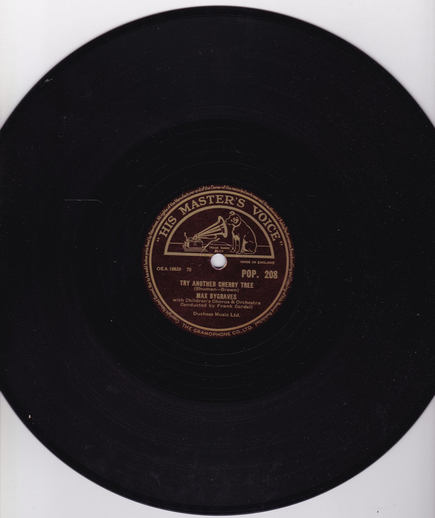 Max Bygraves – Seventeen Tons / Try Another Cherry Tree (1956) 10" shellac VG/-