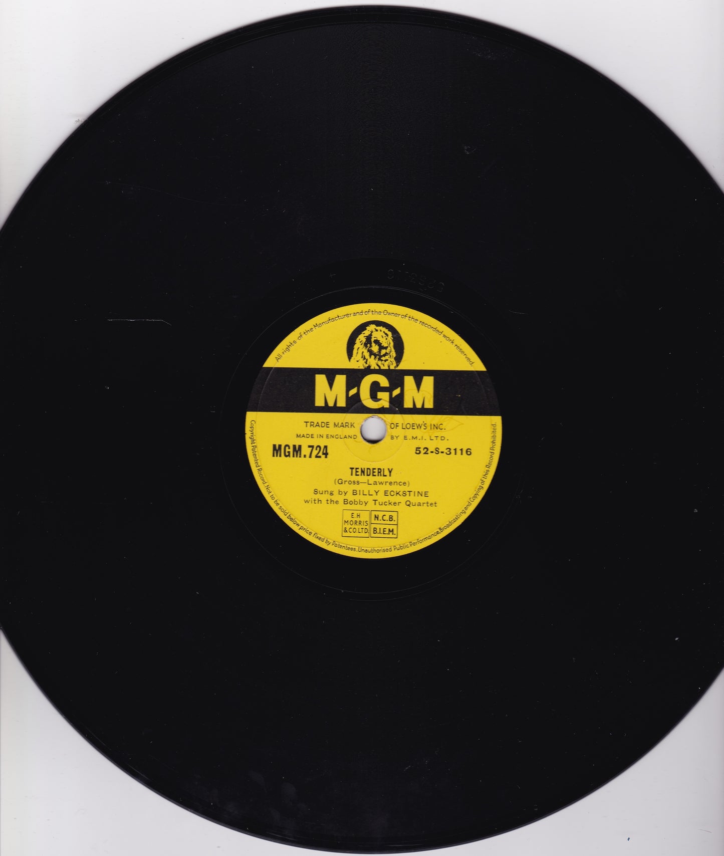 Billy Eckstine – Fortune Telling Cards / Tenderly (MGM 1954) 10" shellac VG/-