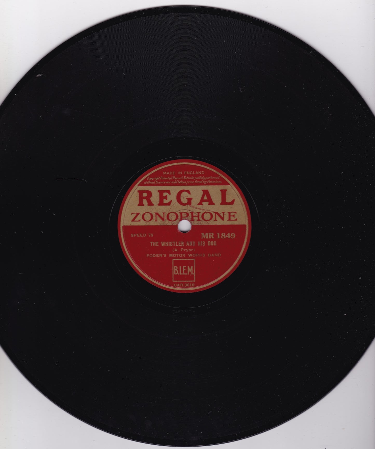 Foden's Motor Works Band – Hunting Medley (1935) 10" shellac VG/-