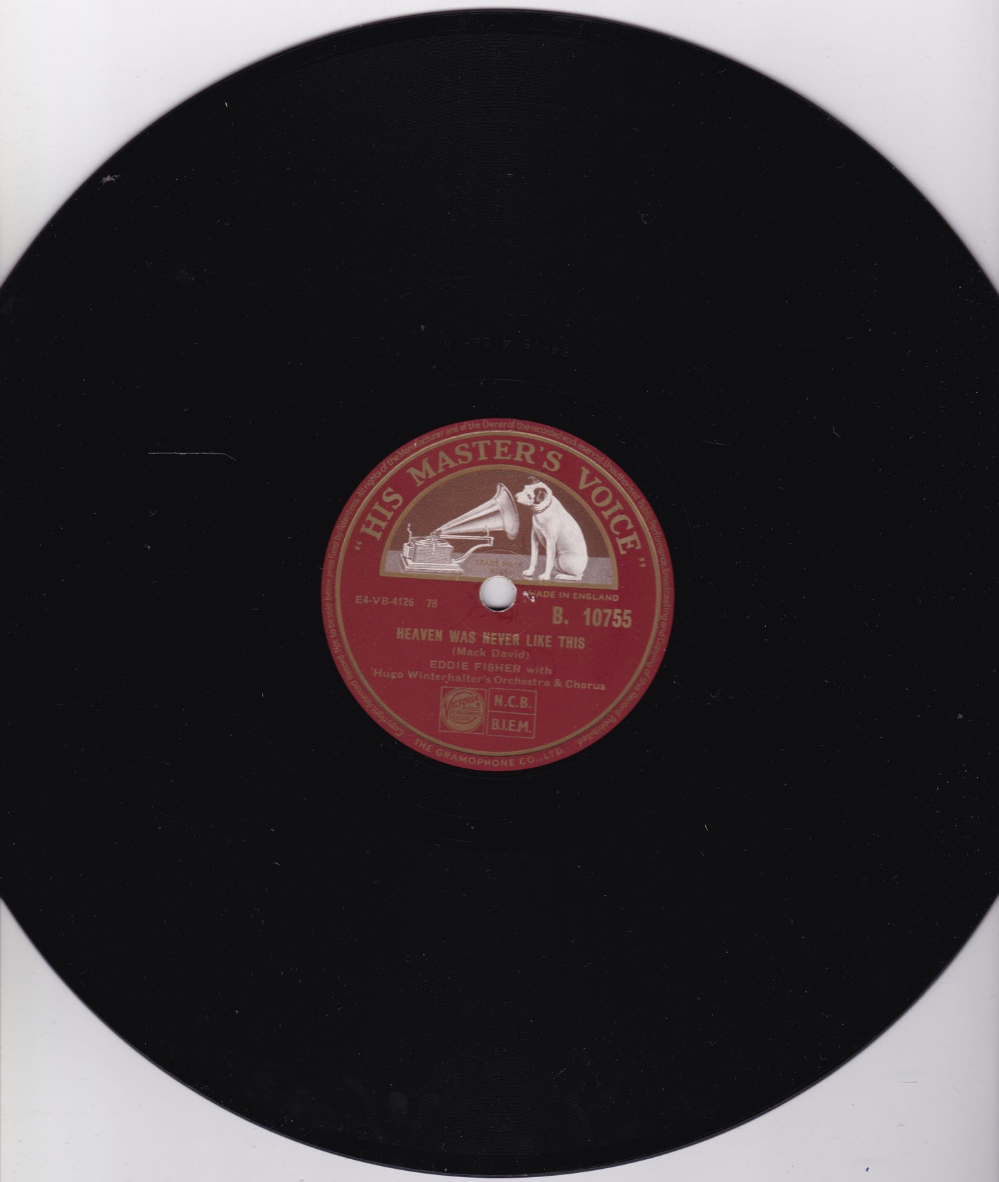 Eddie Fisher – I Need You Now / Heaven Was Never Like This 10" shellac VG/-