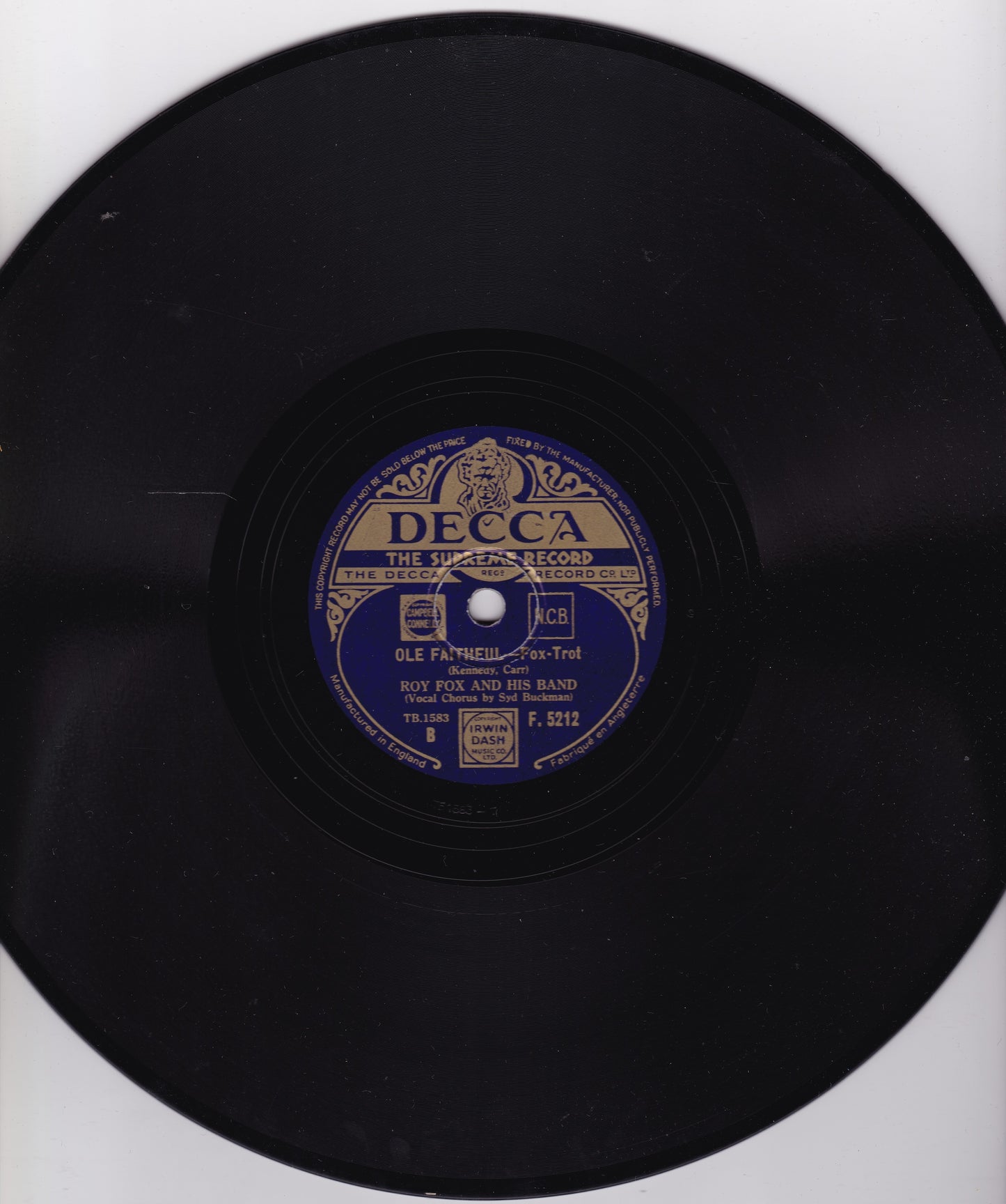 Roy Fox And His Band – I Saw Stars (Decca) 10" shellac VG/-