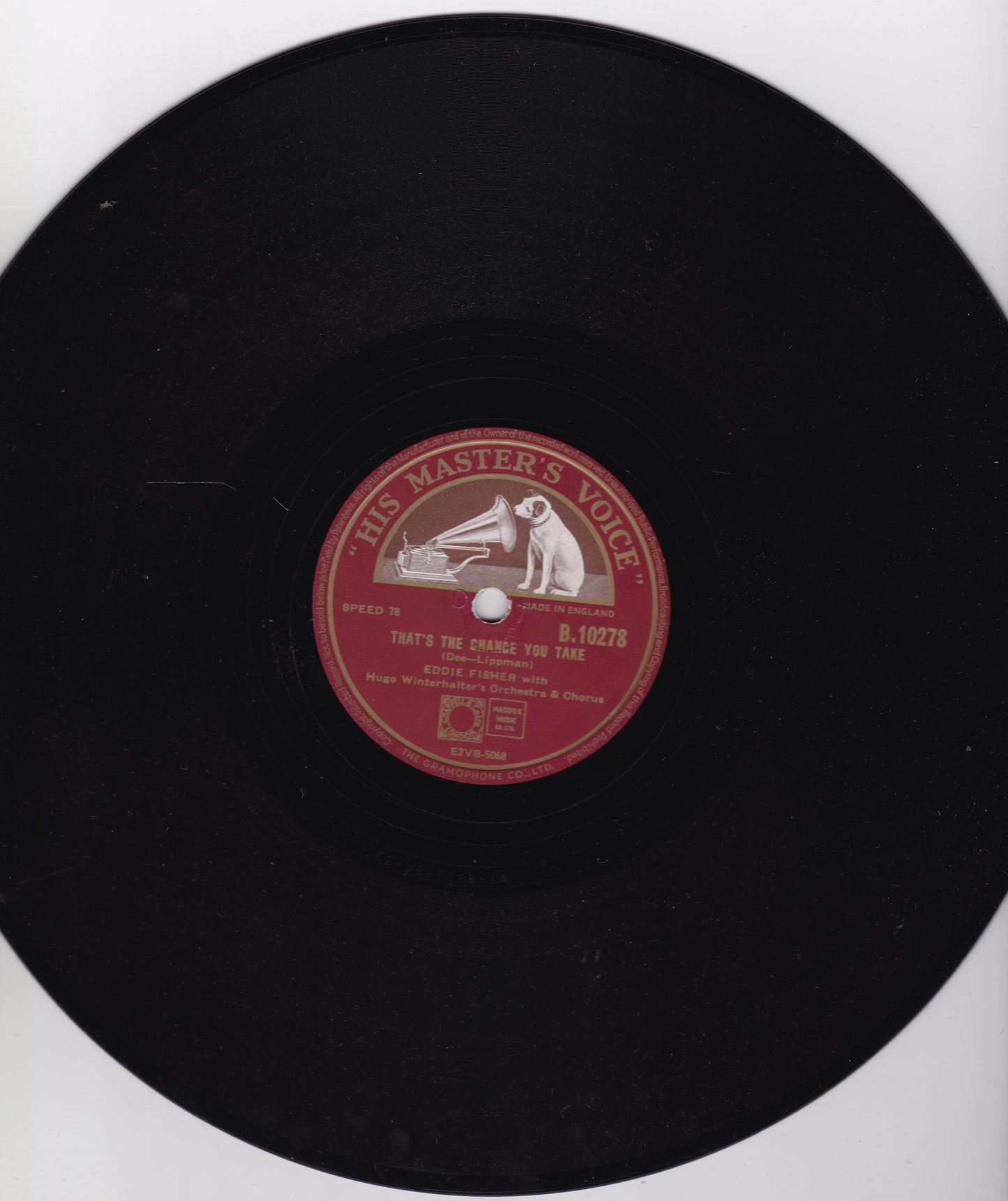 Eddie Fisher – That's The Chance You Take / I'm Yours 10" shellac VG/-