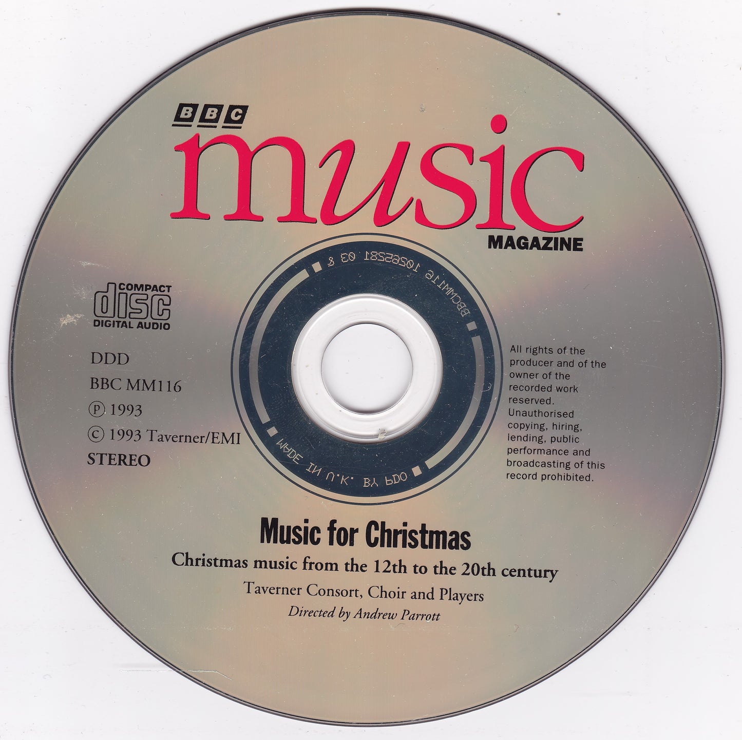 Taverner Consort – Music For Christmas (1993) CD album