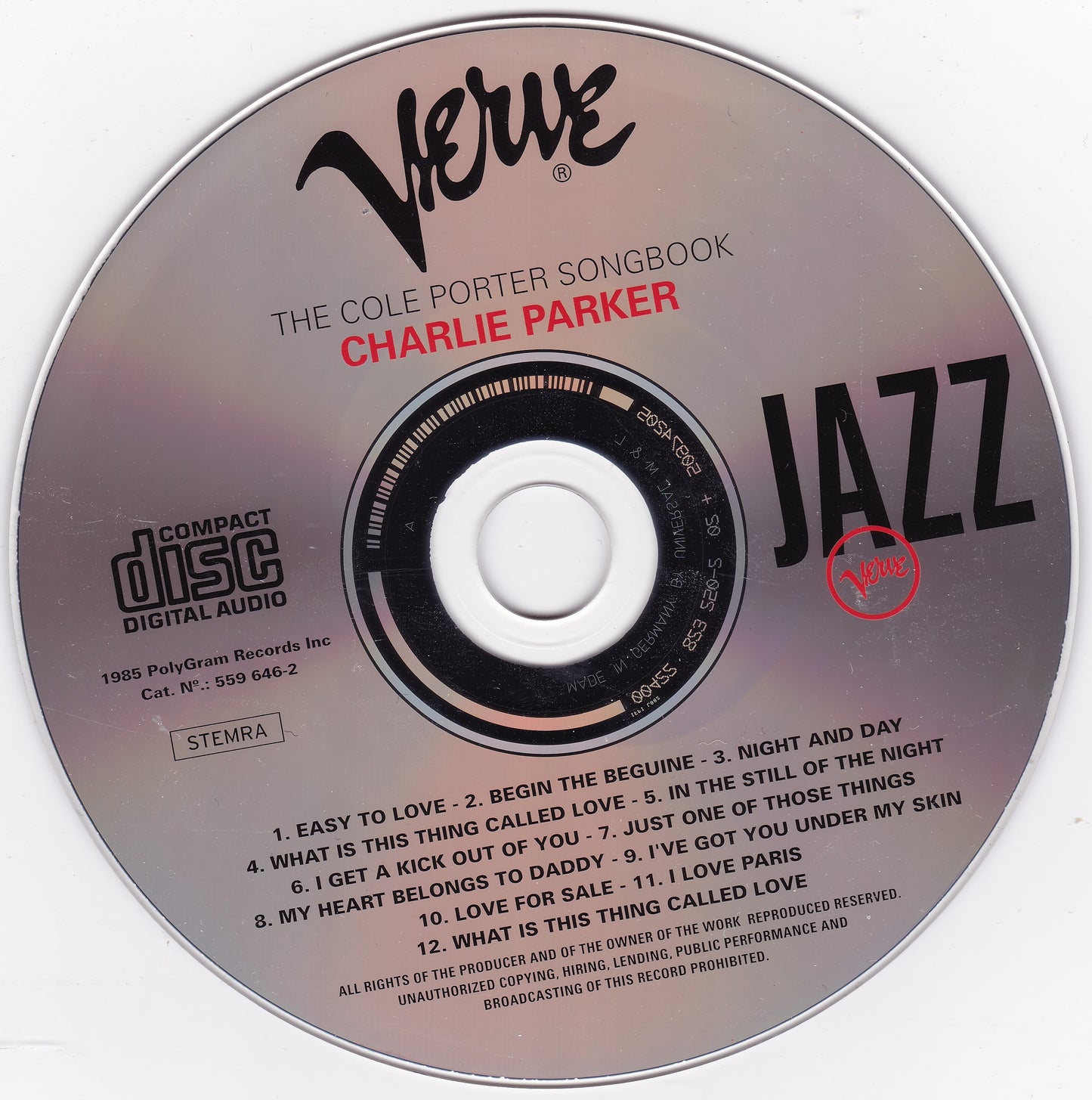 Charlie Parker – The Cole Porter Songbook (1985) CD remaster