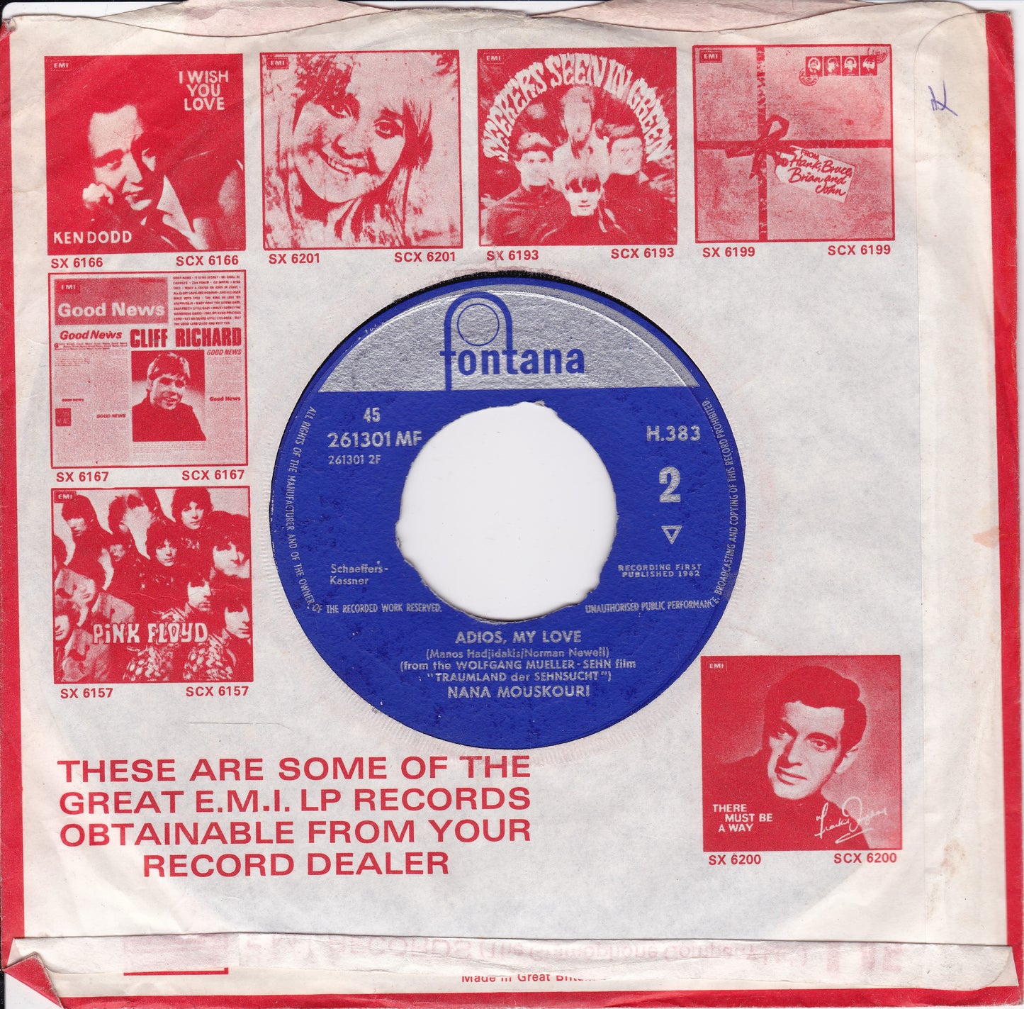 Nana Mouskouri - The White Rose Of Athens (1962) 7" vinyl single G+/- jukebox