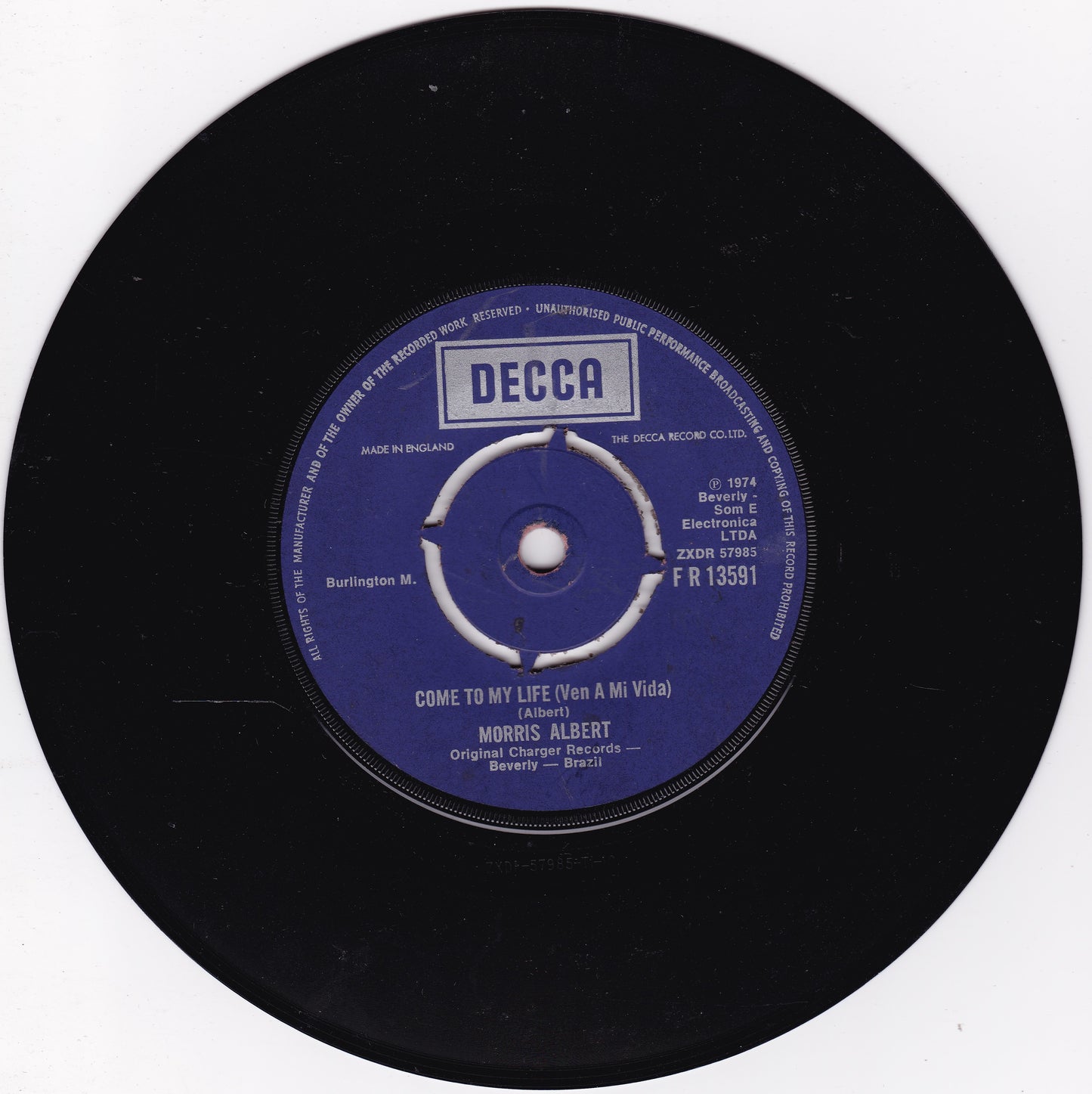 Morris Albert – Feelings (Decca 1974) 7" vinyl single VG/VG