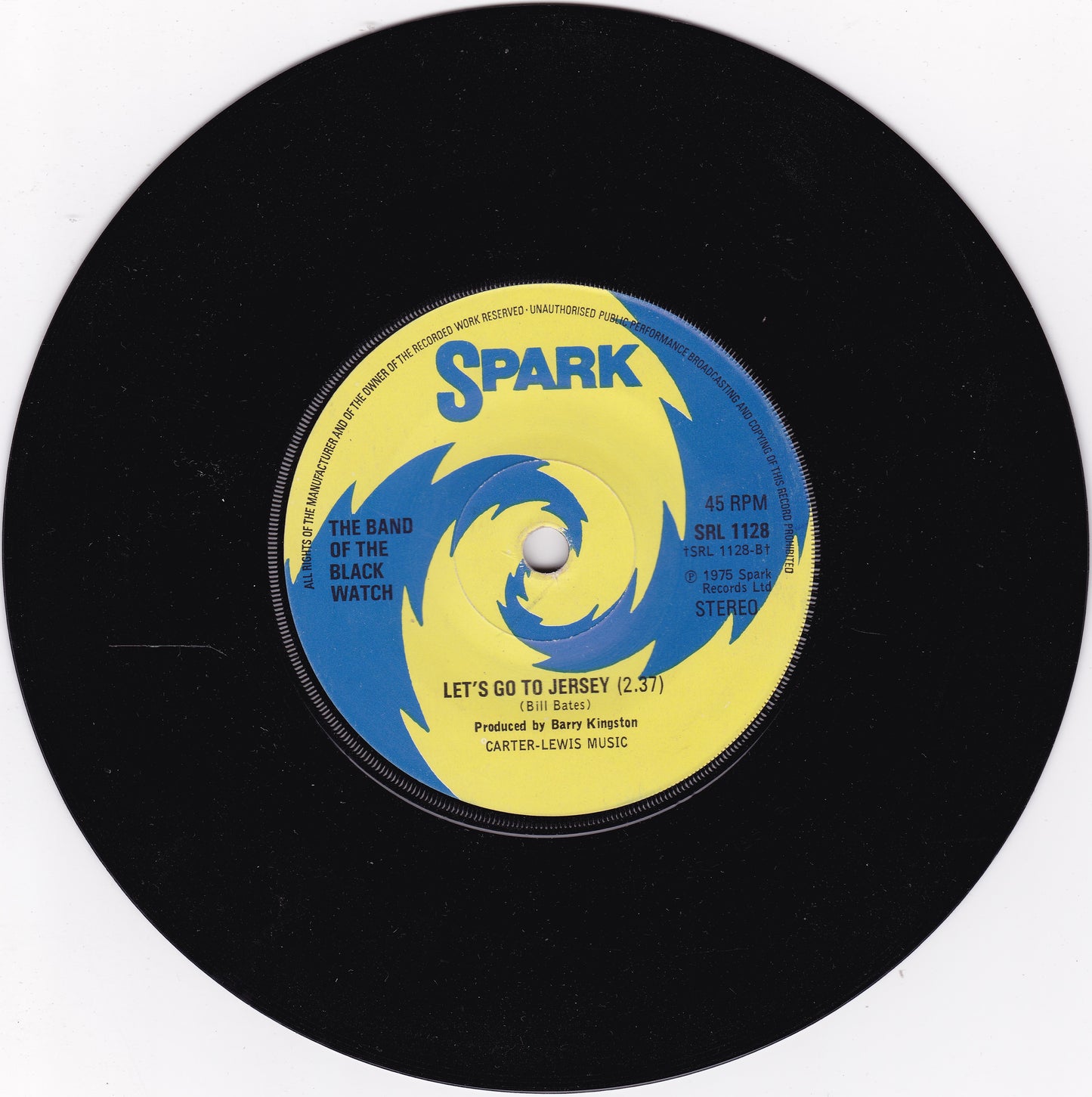 Band Of The Black Watch – Scotch On The Rocks (Spark 1975) 7" vinyl single VG/-