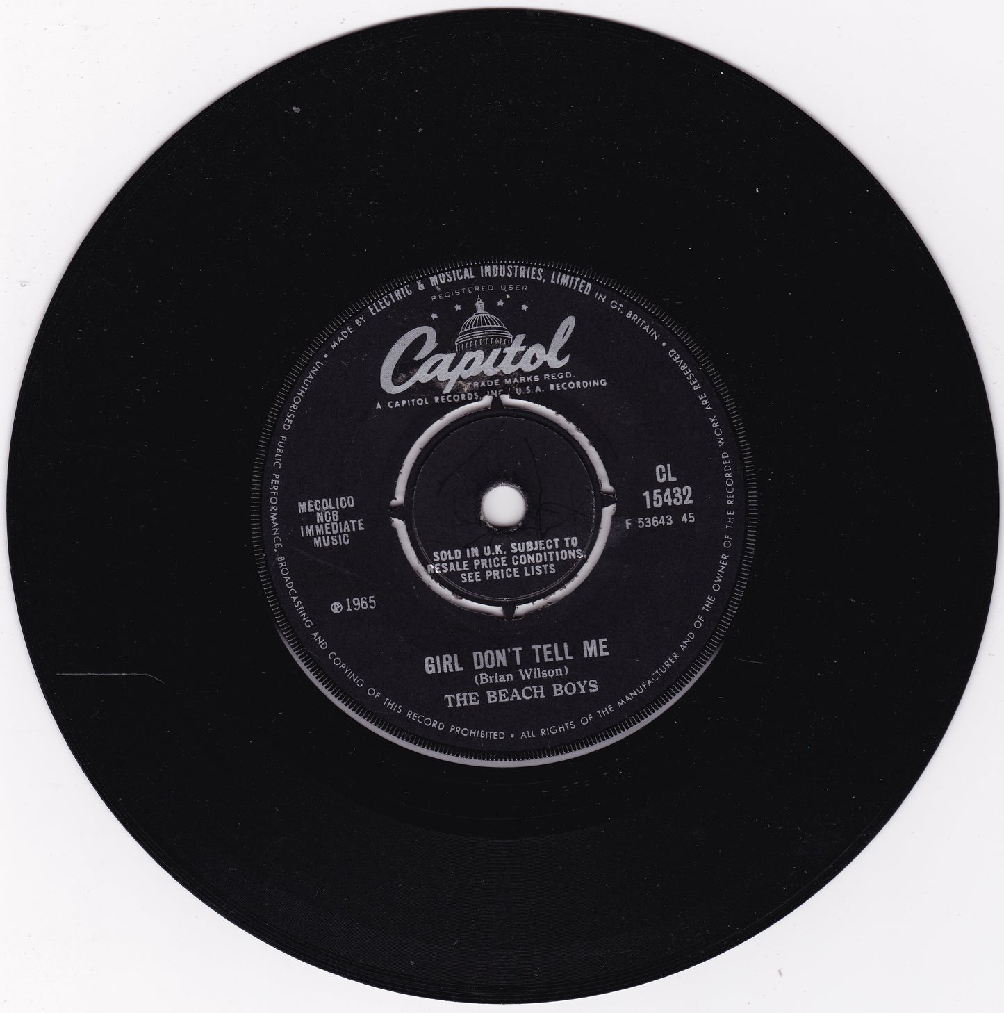 The Beach Boys - Barbara Ann (Capitol 1966) 7" single VG/-