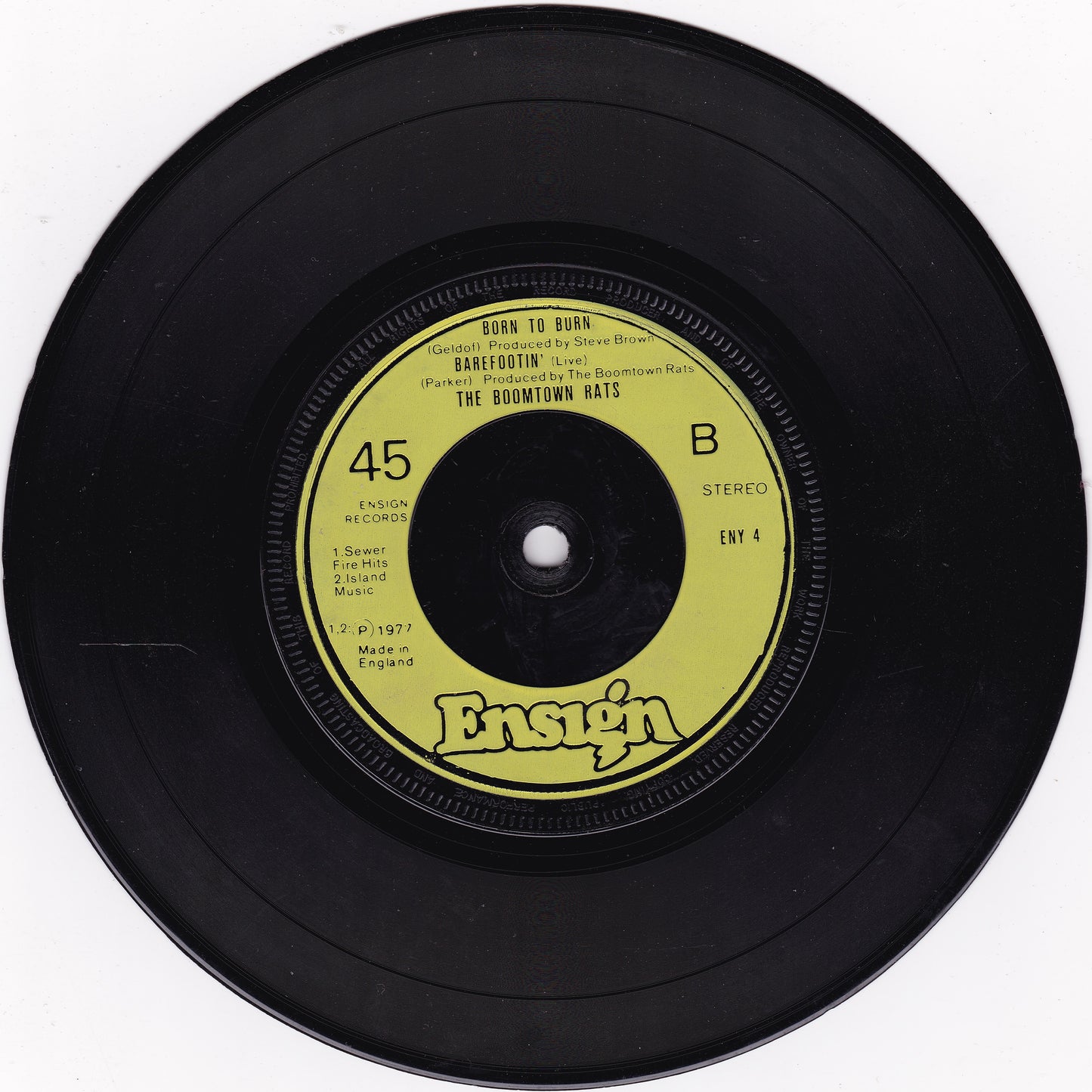 The Boomtown Rats – Lookin' After No. 1 (Ensign 1977) 7" vinyl single G+/-