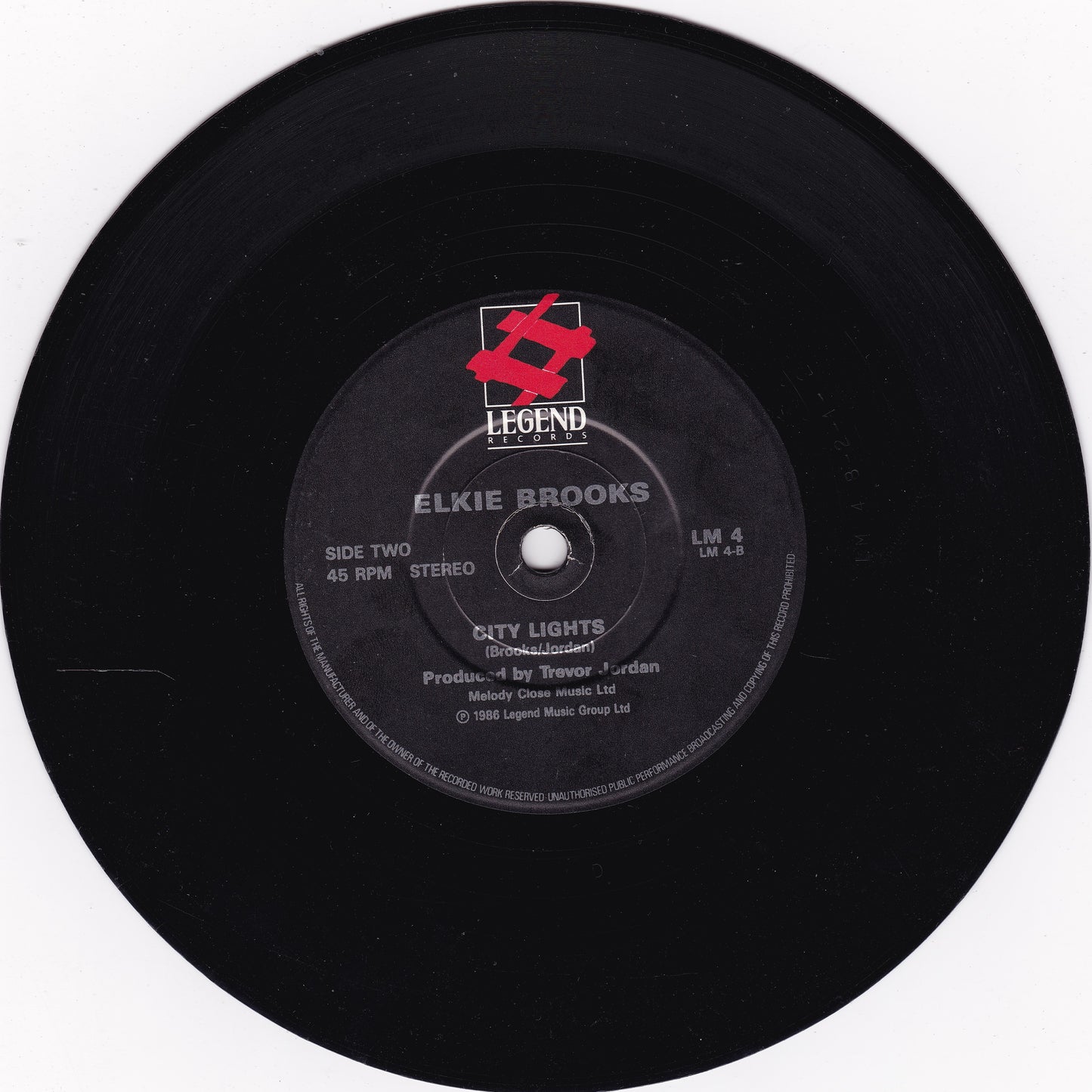 Elkie Brooks – No More The Fool (Legend 1986) 7" vinyl single G+/-