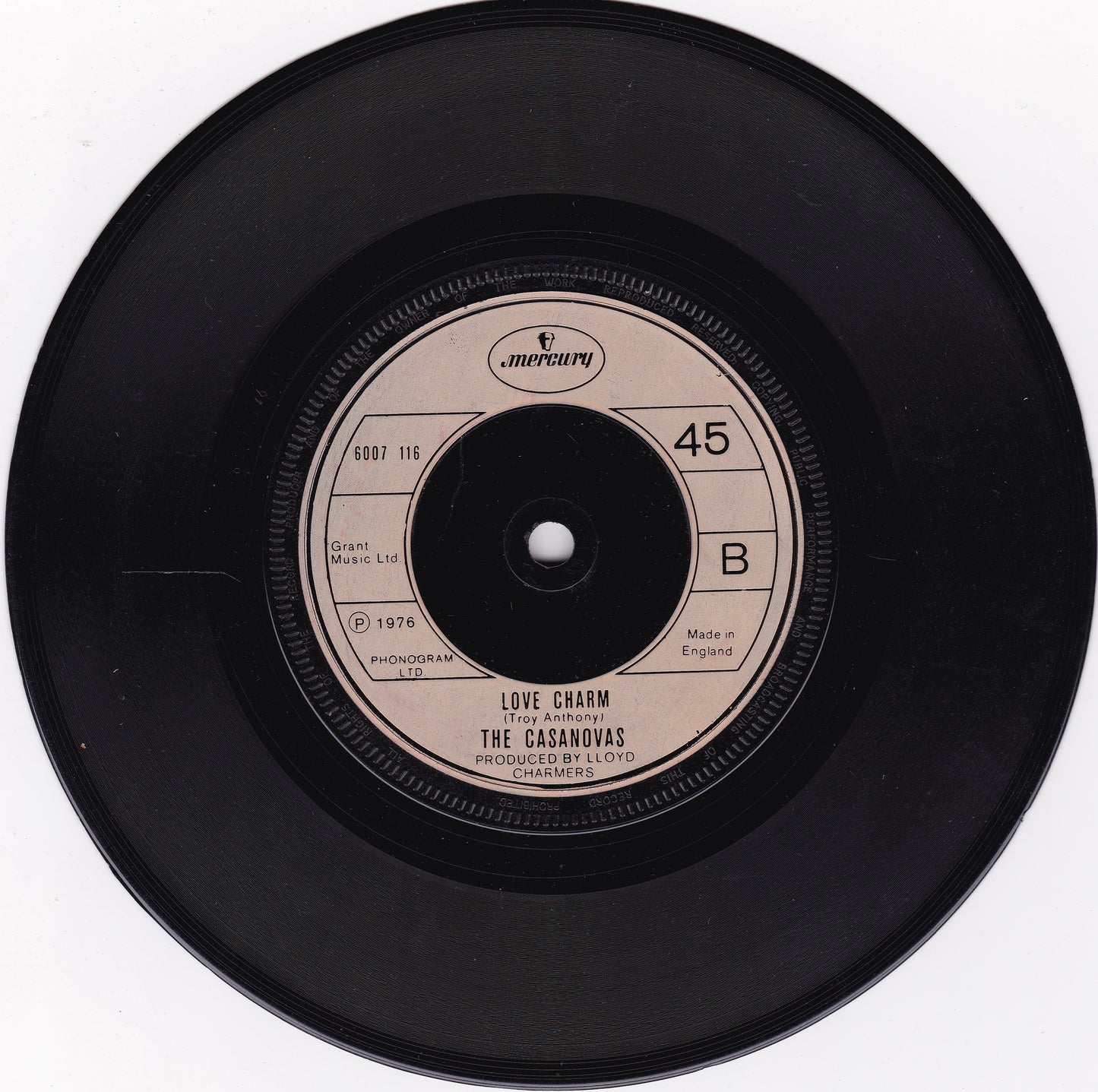 The Casanovas – Love Connection (Mercury 1976) 7" vinyl single G+/-