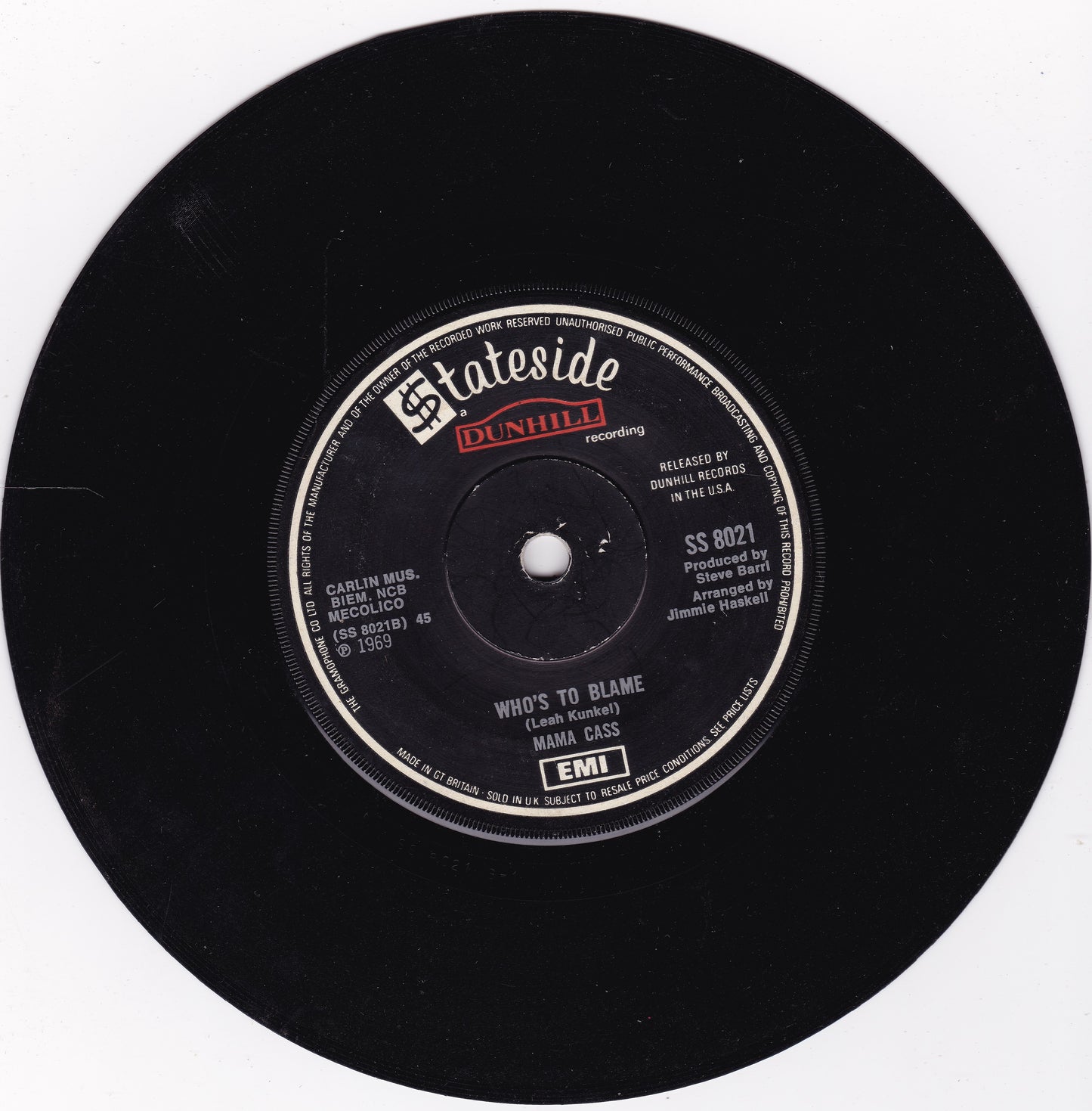 Mama Cass – It's Getting Better (Stateside 1969) 7" vinyl single G/-