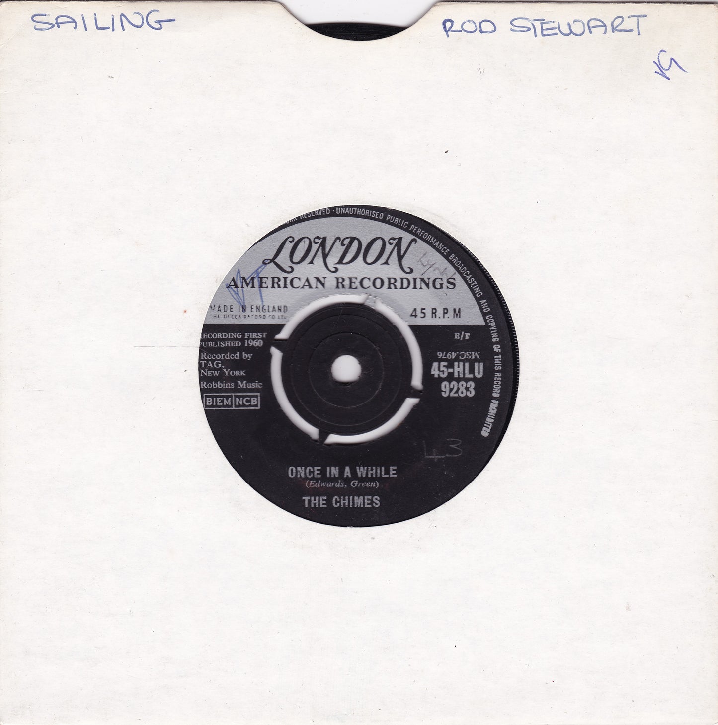 The Chimes - Once In A While (London 1961) 7" vinyl single G+/-