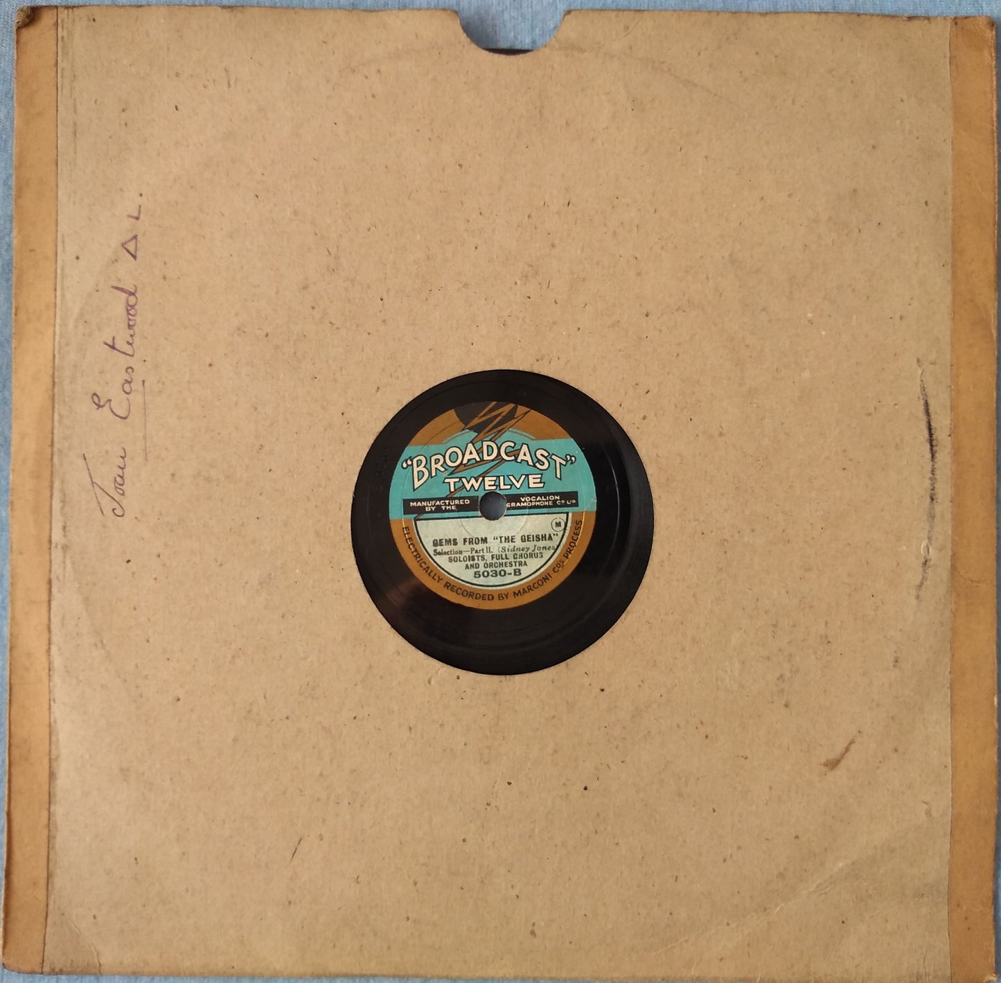 Soloists, Chorus And Orchestra – Gems From "The Geisha" (1929) 10" shellac G+