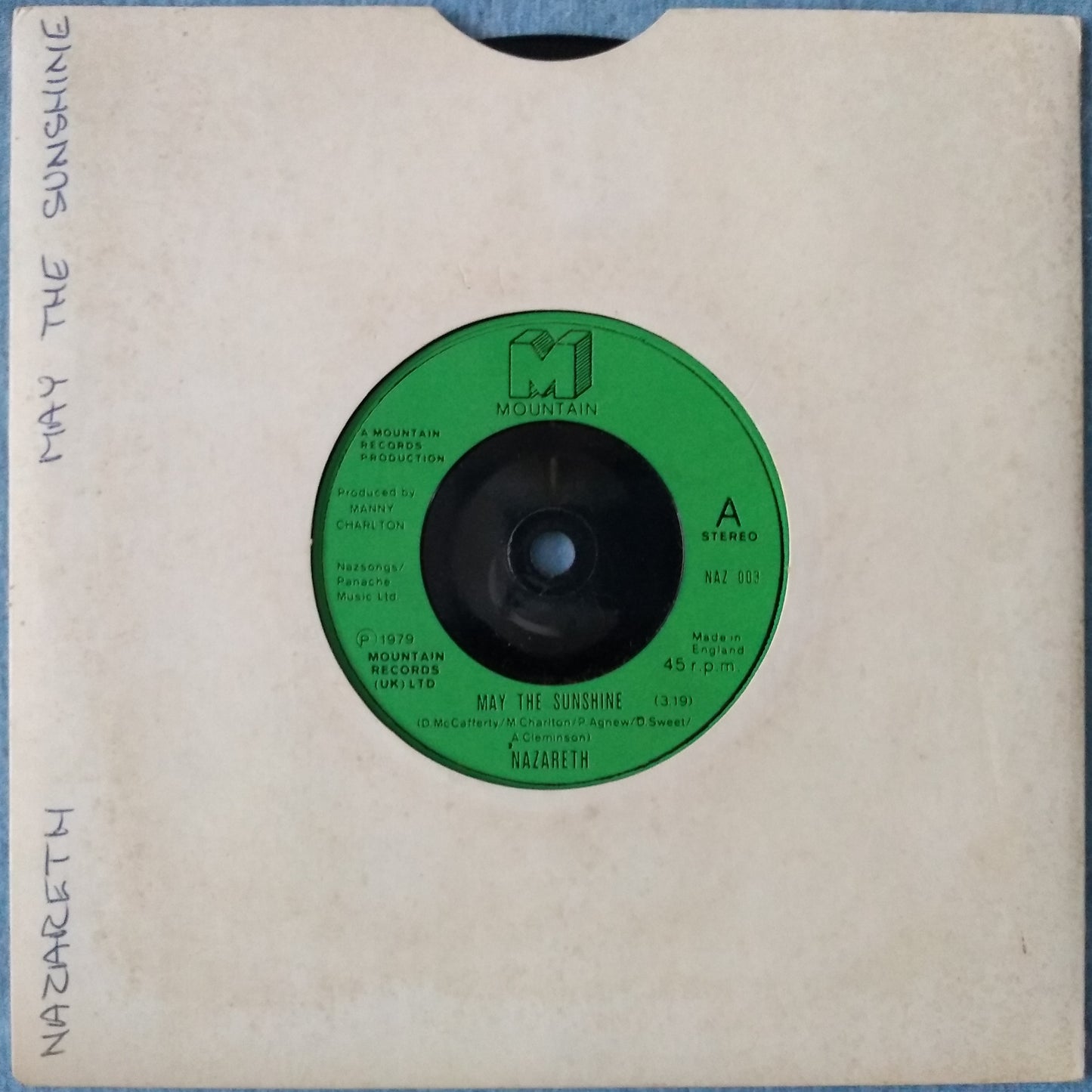 Nazareth - May The Sunshine (Mountain 1979) 7" vinyl single VG/-