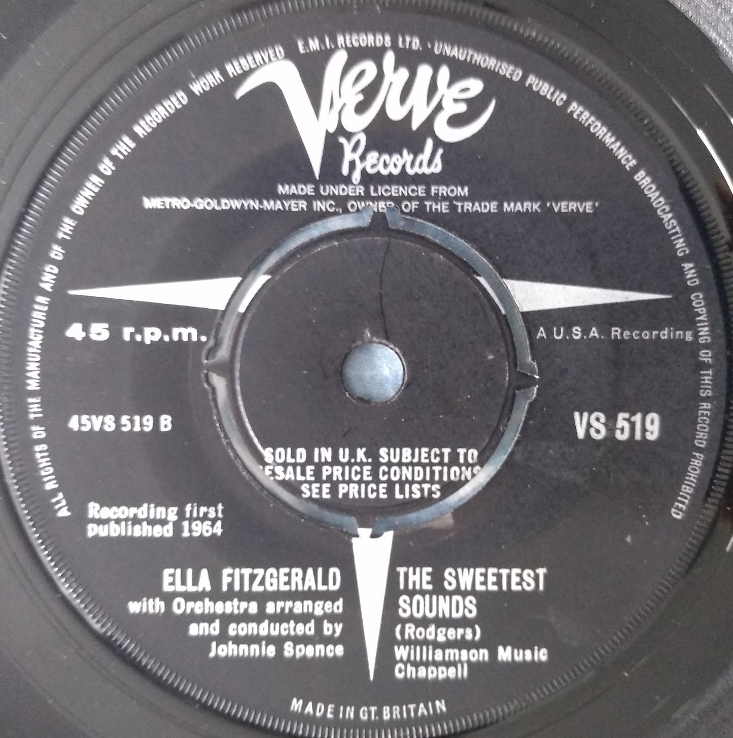 Ella Fitzgerald – Can't Buy Me Love (Verve 1964) 7" vinyl single VG/- Beatles