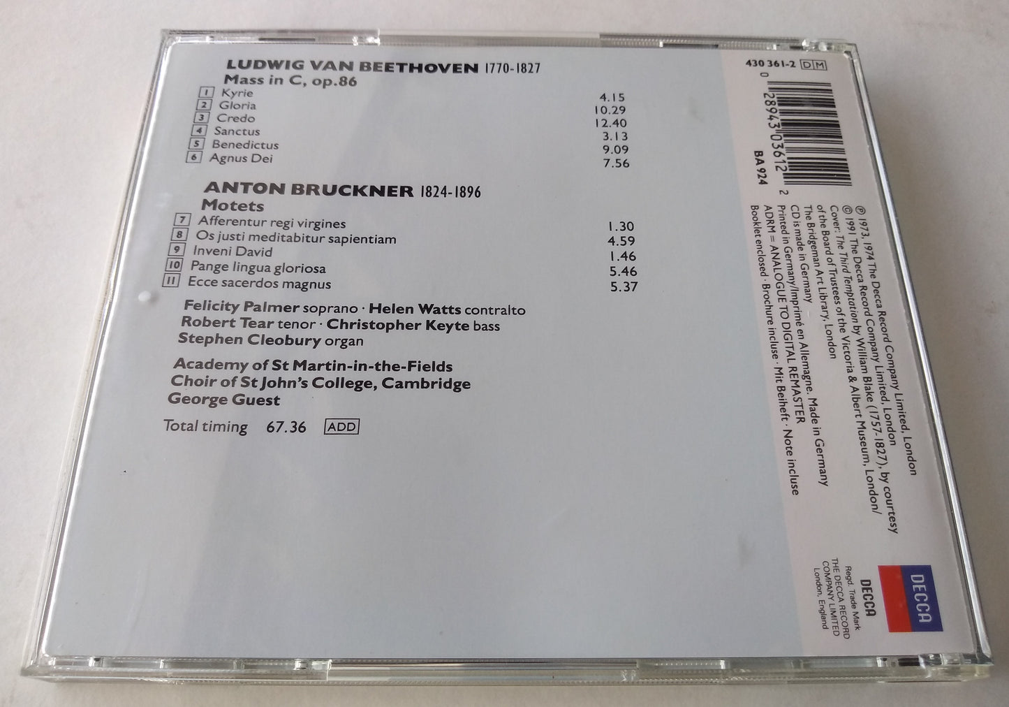 Beethoven - Mass in C (1991) CD album