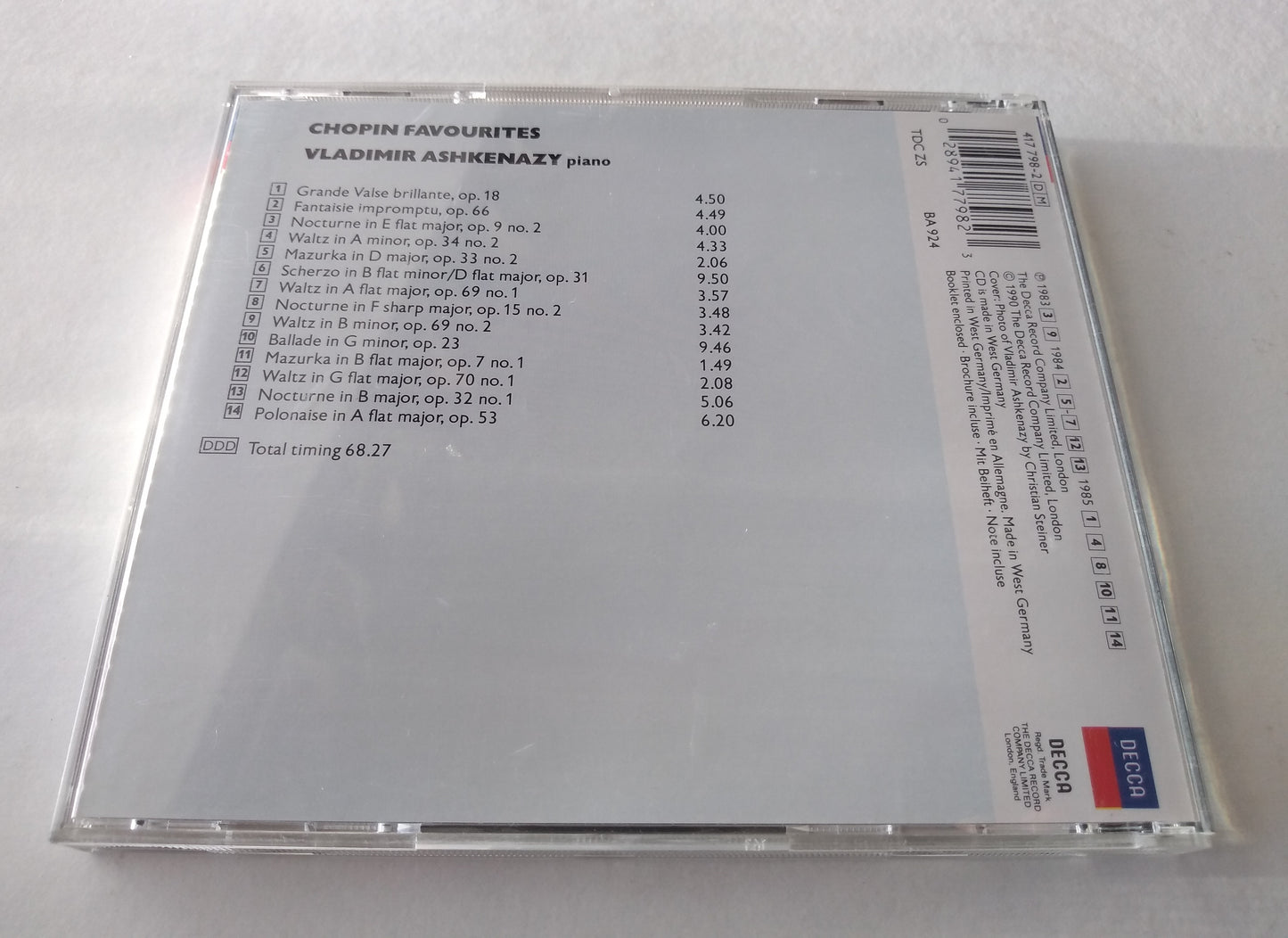 Chopin, Ashkenazy – Chopin Favourites CD album