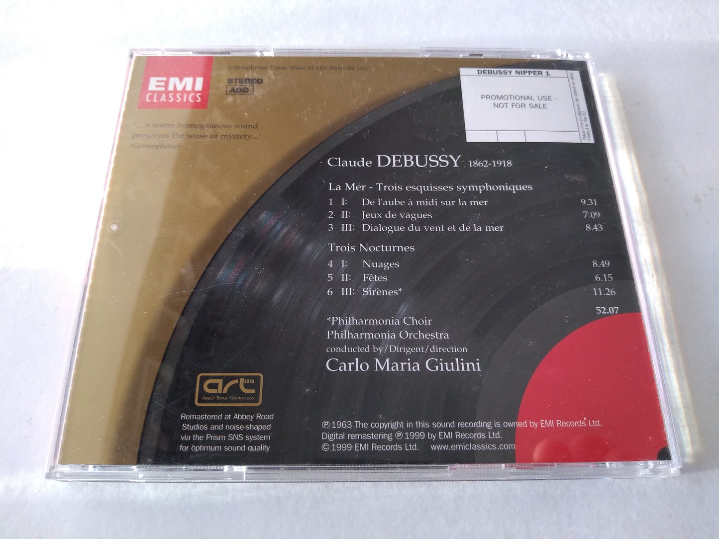 Debussy, Giulini - La Mer / Nocturnes (1999) Promo CD album