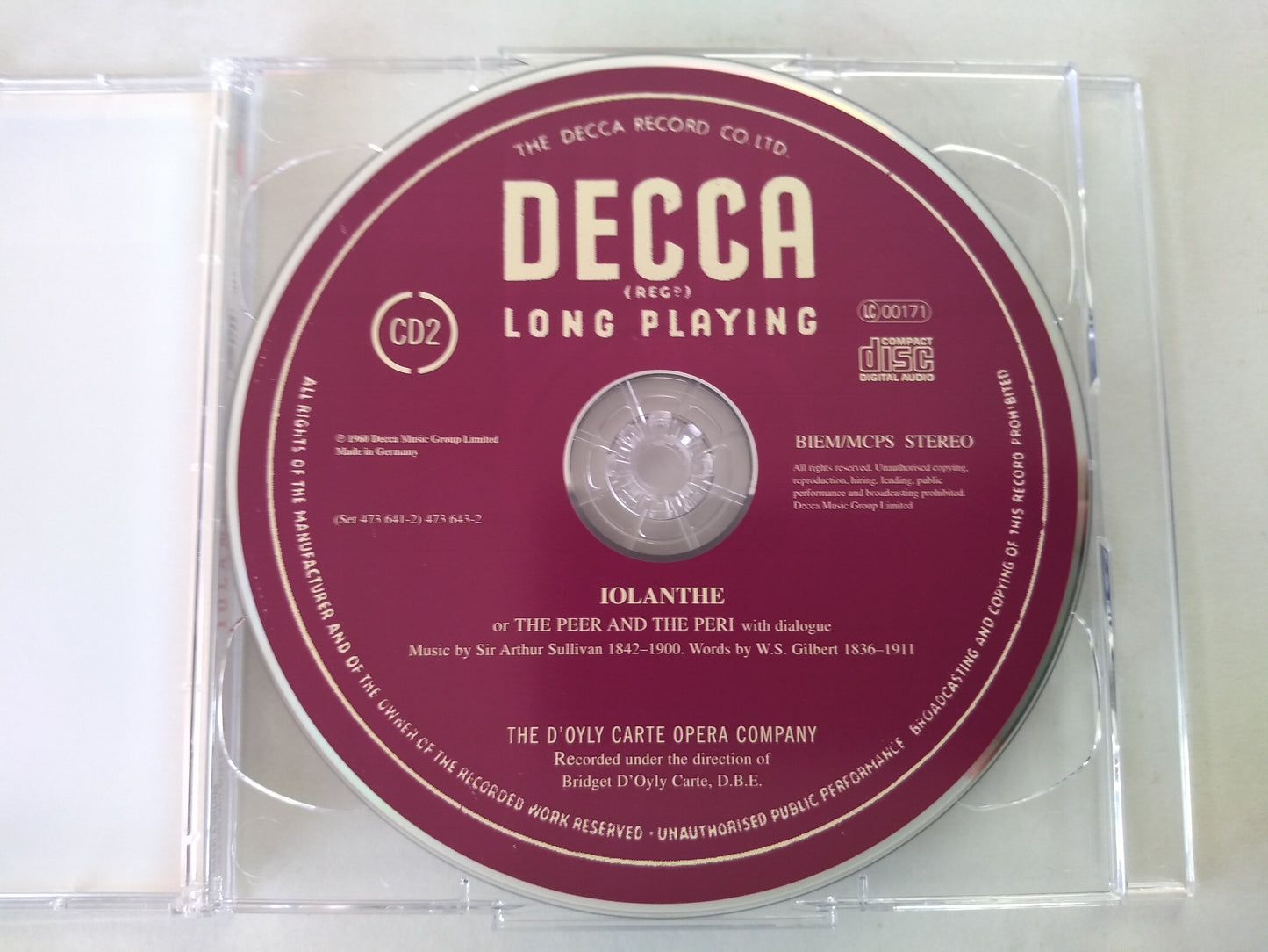 Gilbert & Sullivan, D'Oyly Carte Opera Company - Iolanthe (2003) 2xCD album