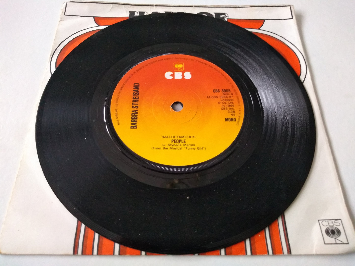 Barbra Streisand – The Way We Were (CBS 1976) 7" vinyl single VG/VG ltd ed P/S