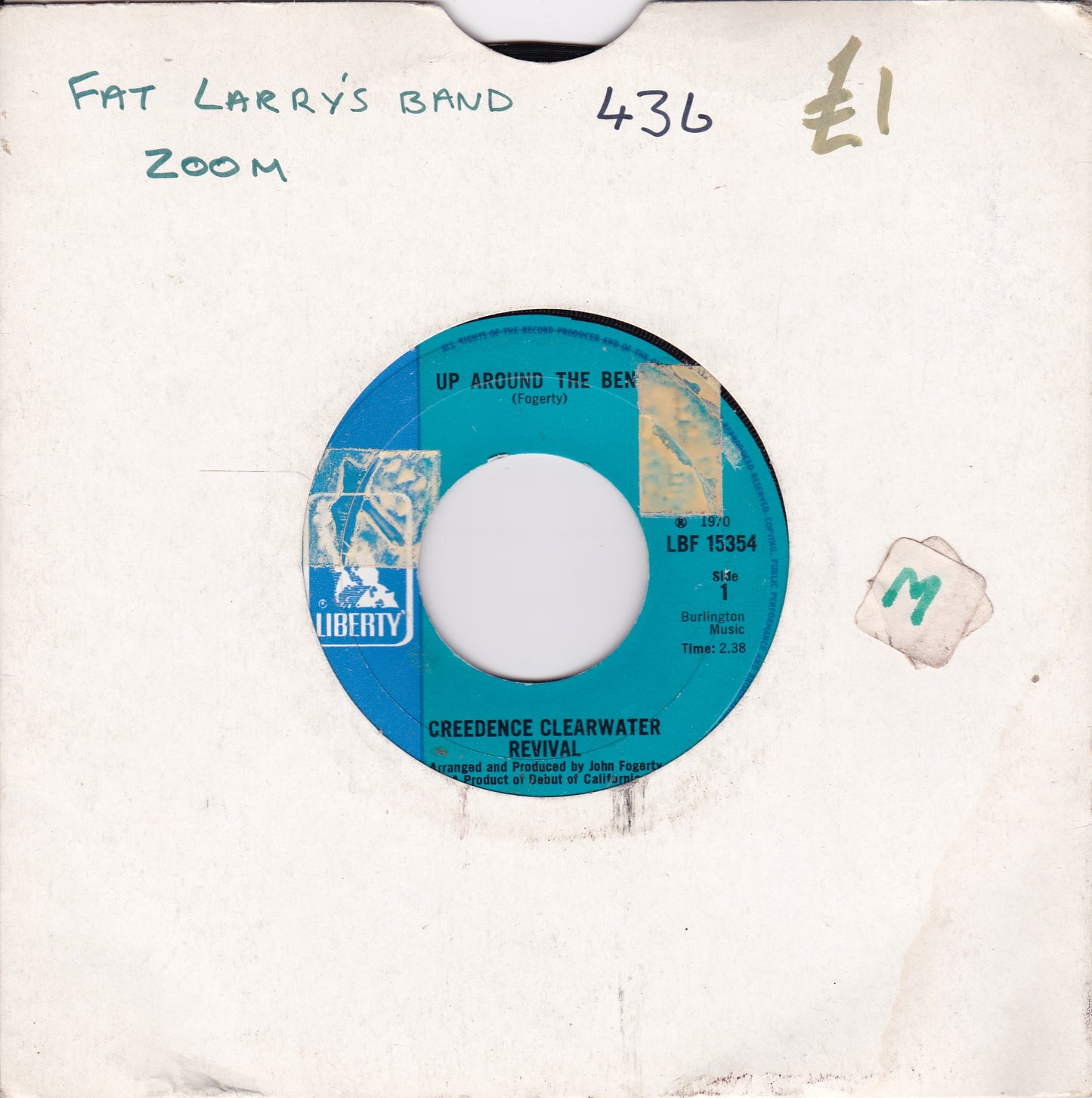 Creedence Clearwater Revival – Up Around The Bend (Liberty 1970) 7" vinyl single G+/- jukebox