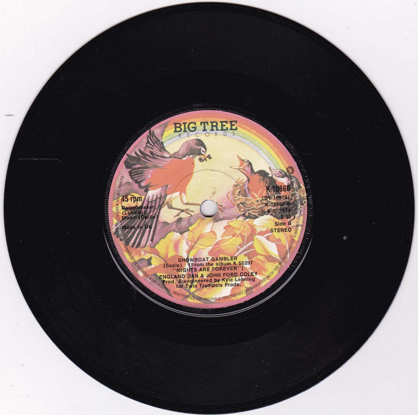 England Dan & John Ford Coley – Nights Are Forever Without You (1976) 7" vinyl single G+/-