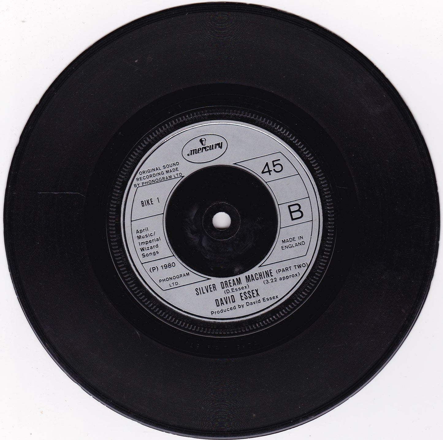 David Essex – Silver Dream Machine (Mercury 1980) 7" vinyl single G+/-