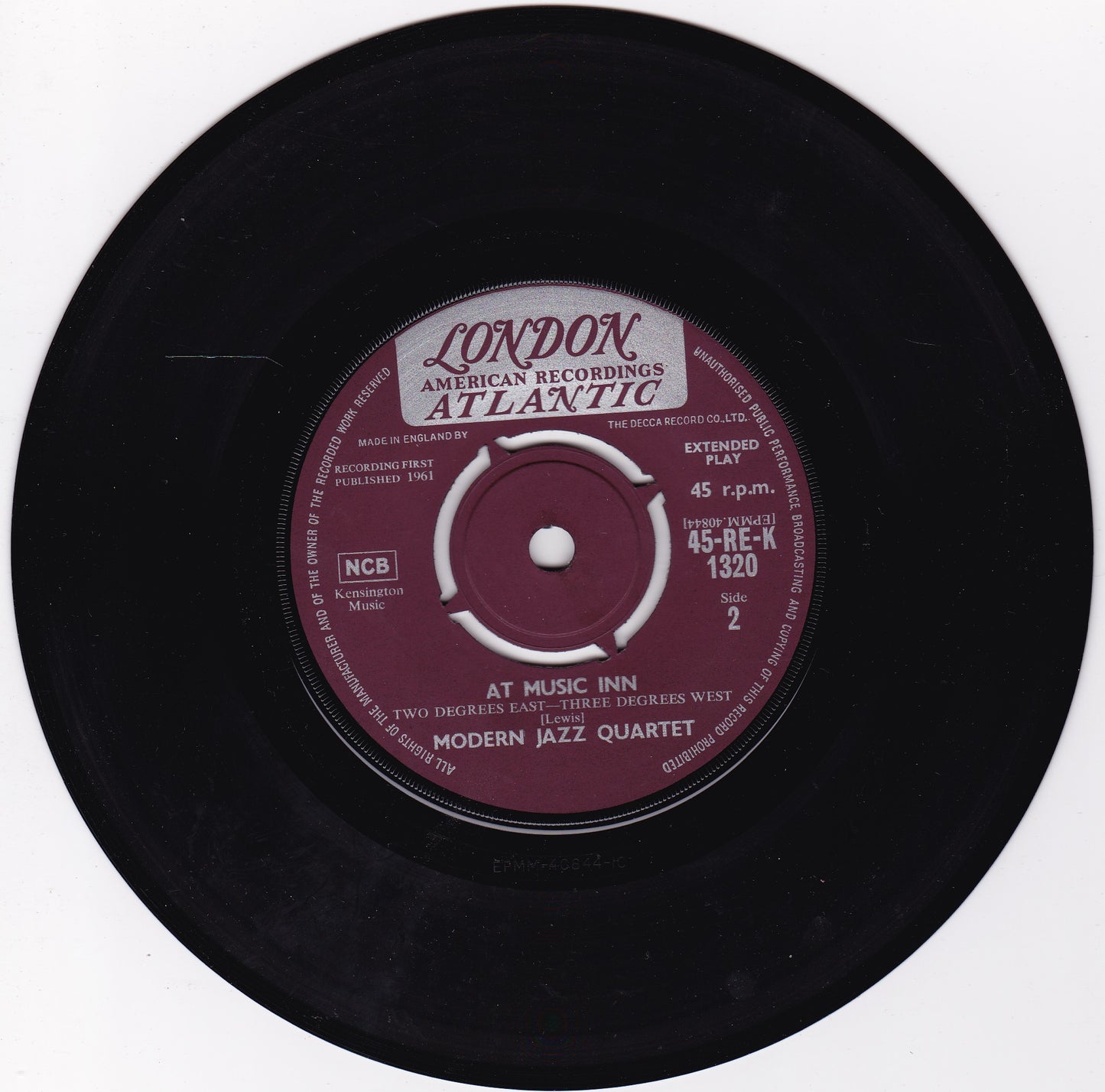 The Modern Jazz Quartet - At Music Inn (London 1961) 7" vinyl P/S EP VG/VG