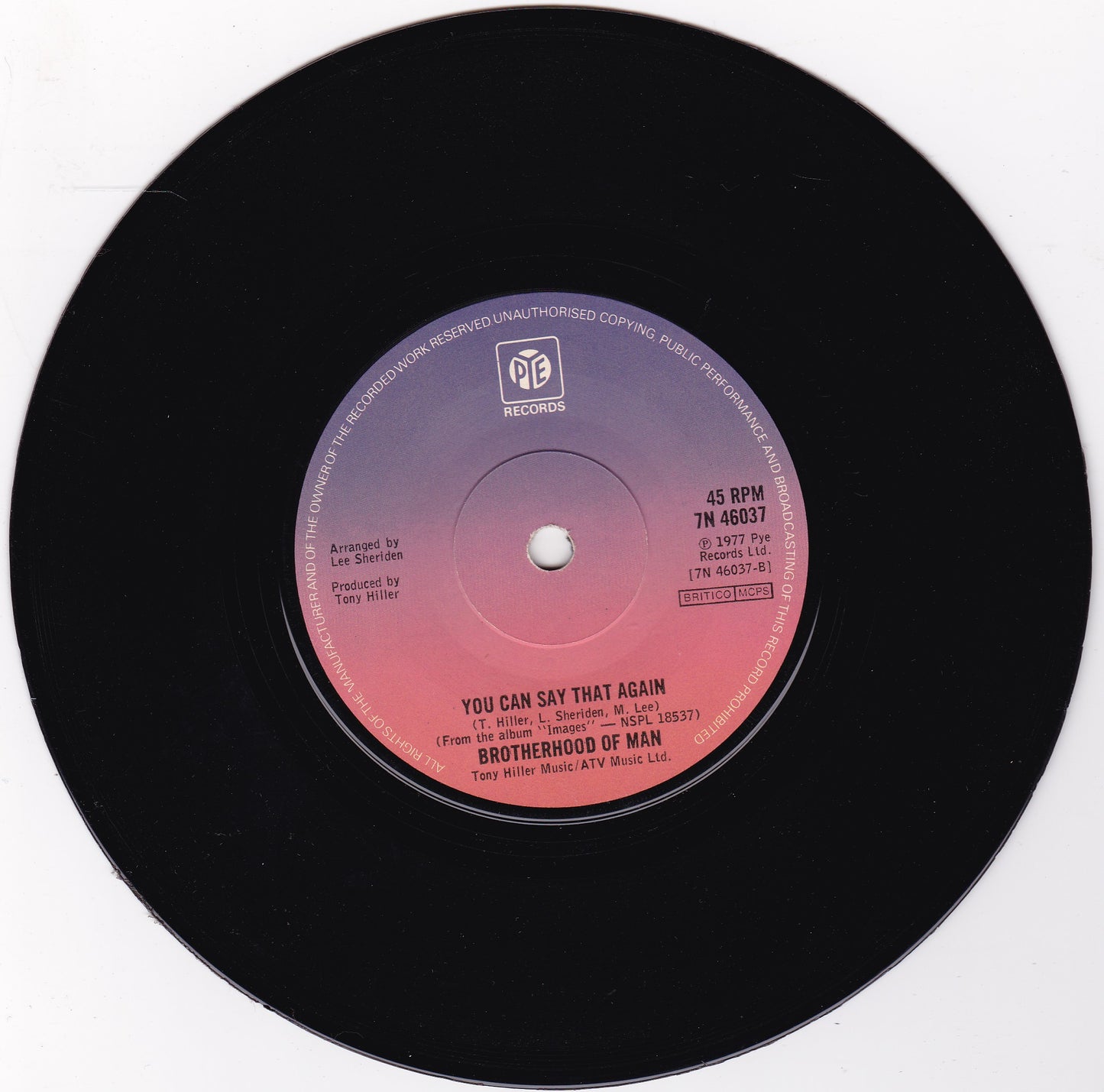 Brotherhood Of Man – Figaro (Pye 1977) 7" vinyl single VG/-