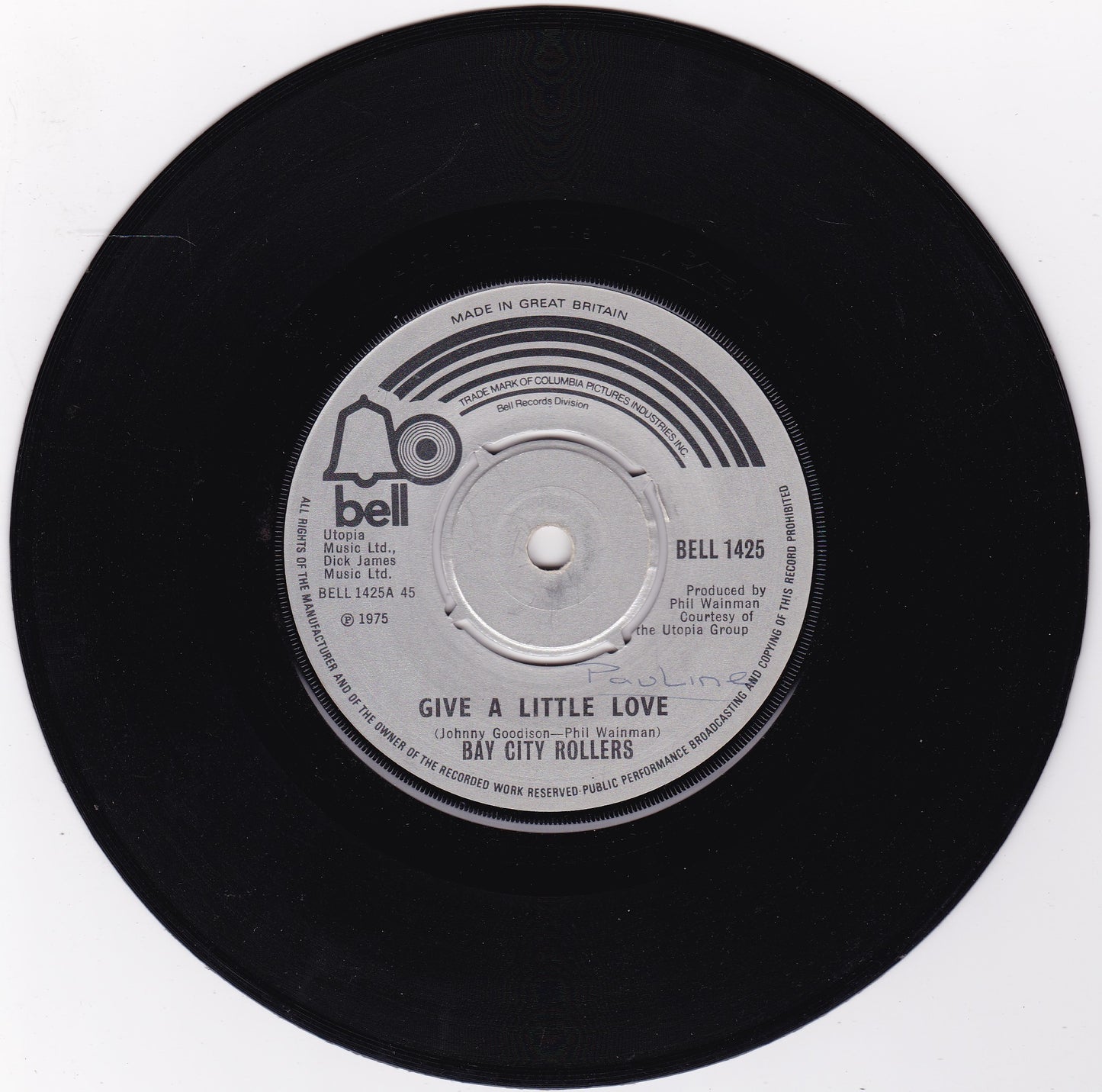 Bay City Rollers – Give A Little Love (Bell 1975) 7" vinyl single G+/-