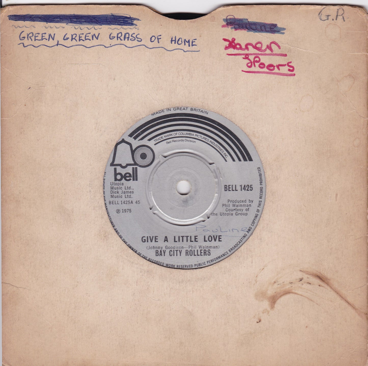 Bay City Rollers – Give A Little Love (Bell 1975) 7" vinyl single G+/-