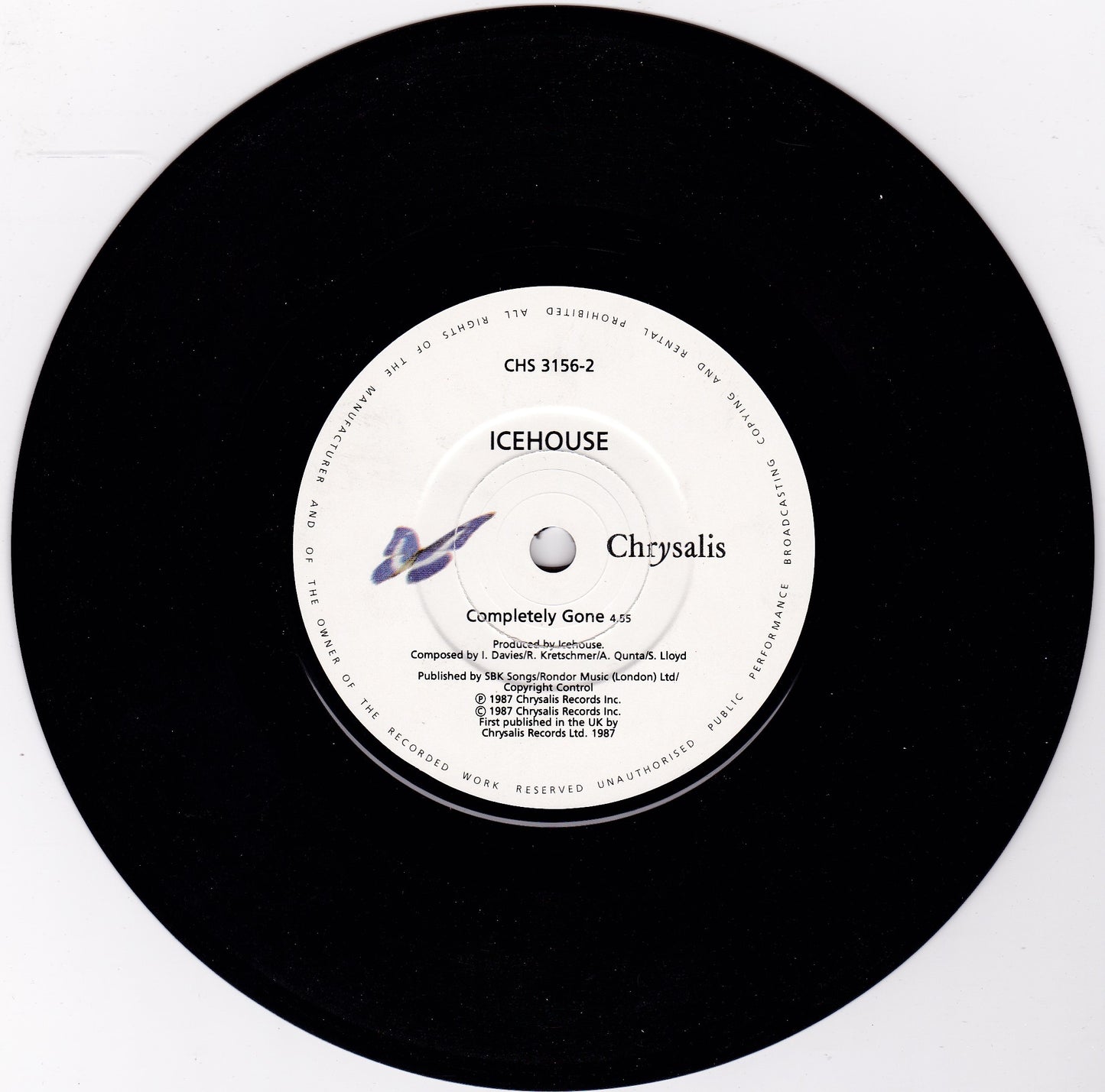 Icehouse – Crazy (Chrysalis 1988) 7" vinyl P/S single G+/VG
