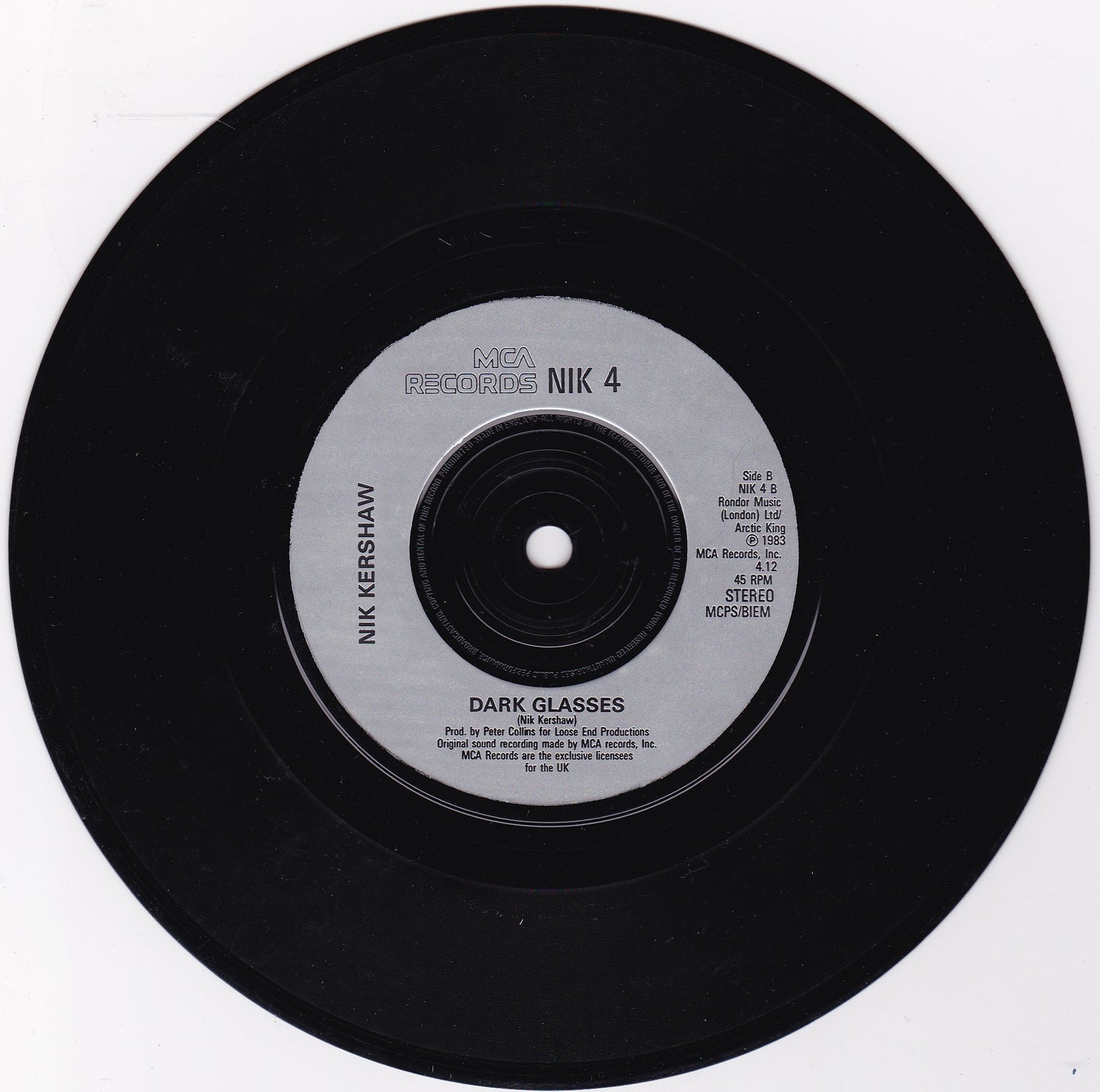 Nik Kershaw – I Won't Let The Sun Go Down (MCA 1984) 7" vinyl single G+/-