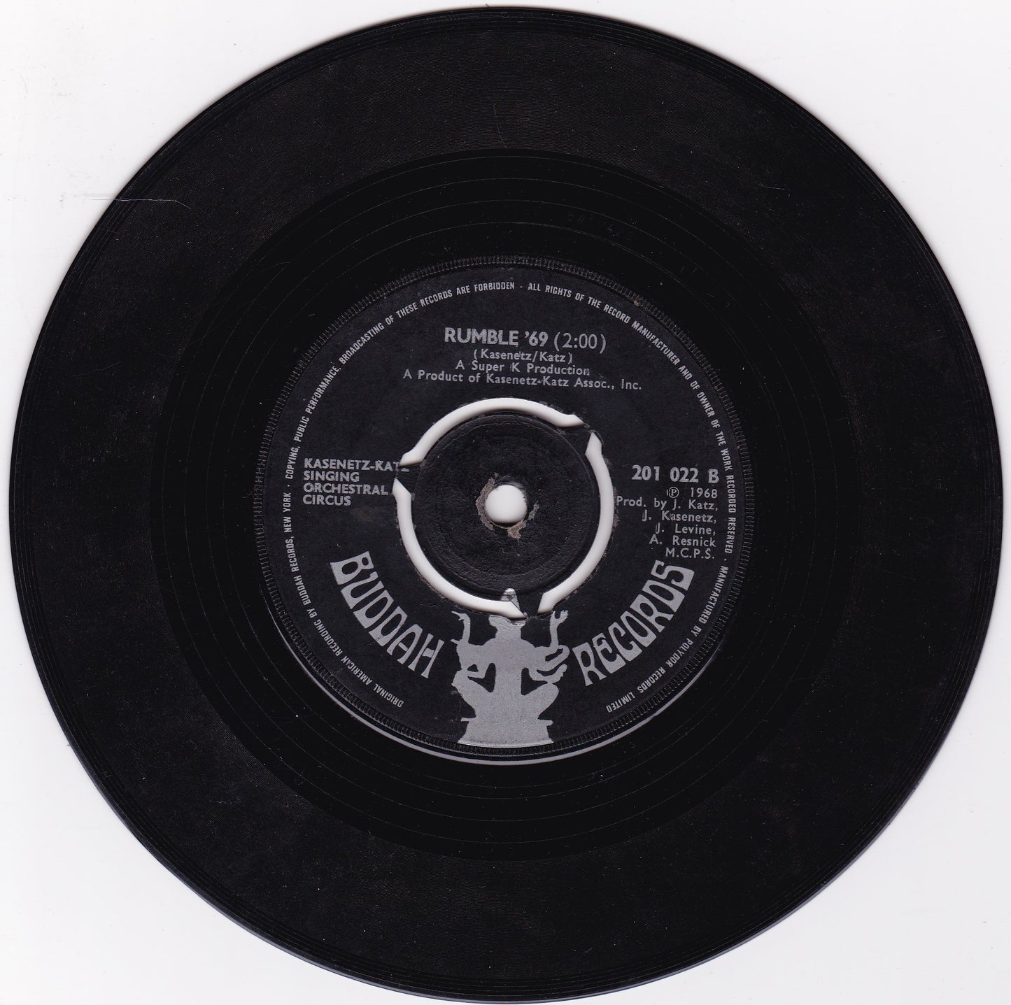 The Kasenetz-Katz Singing Orchestral Circus – Quick Joey Small (Run Joey Run) 7" vinyl single G+/-