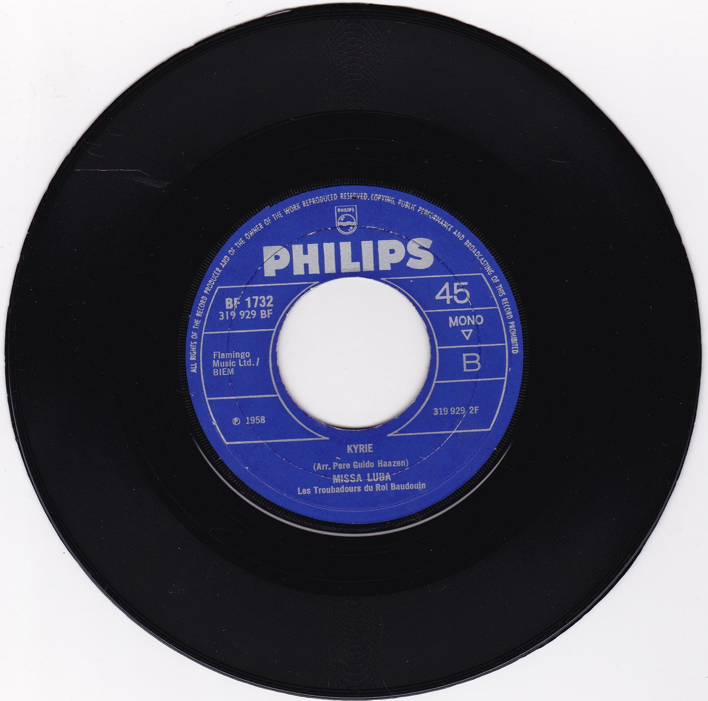 Missa Luba - Sanctus (Philips 1958) 7" vinyl single G+/- jukebox