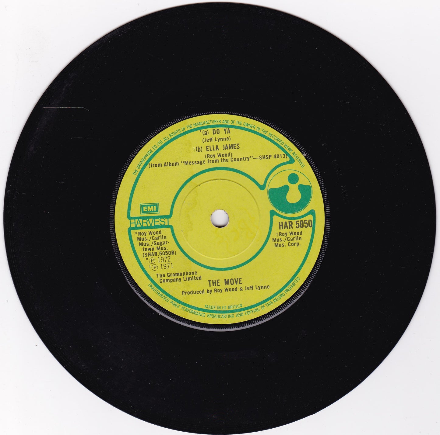 The Move – California Man (Harvest 1972) 7" vinyl single G+/-