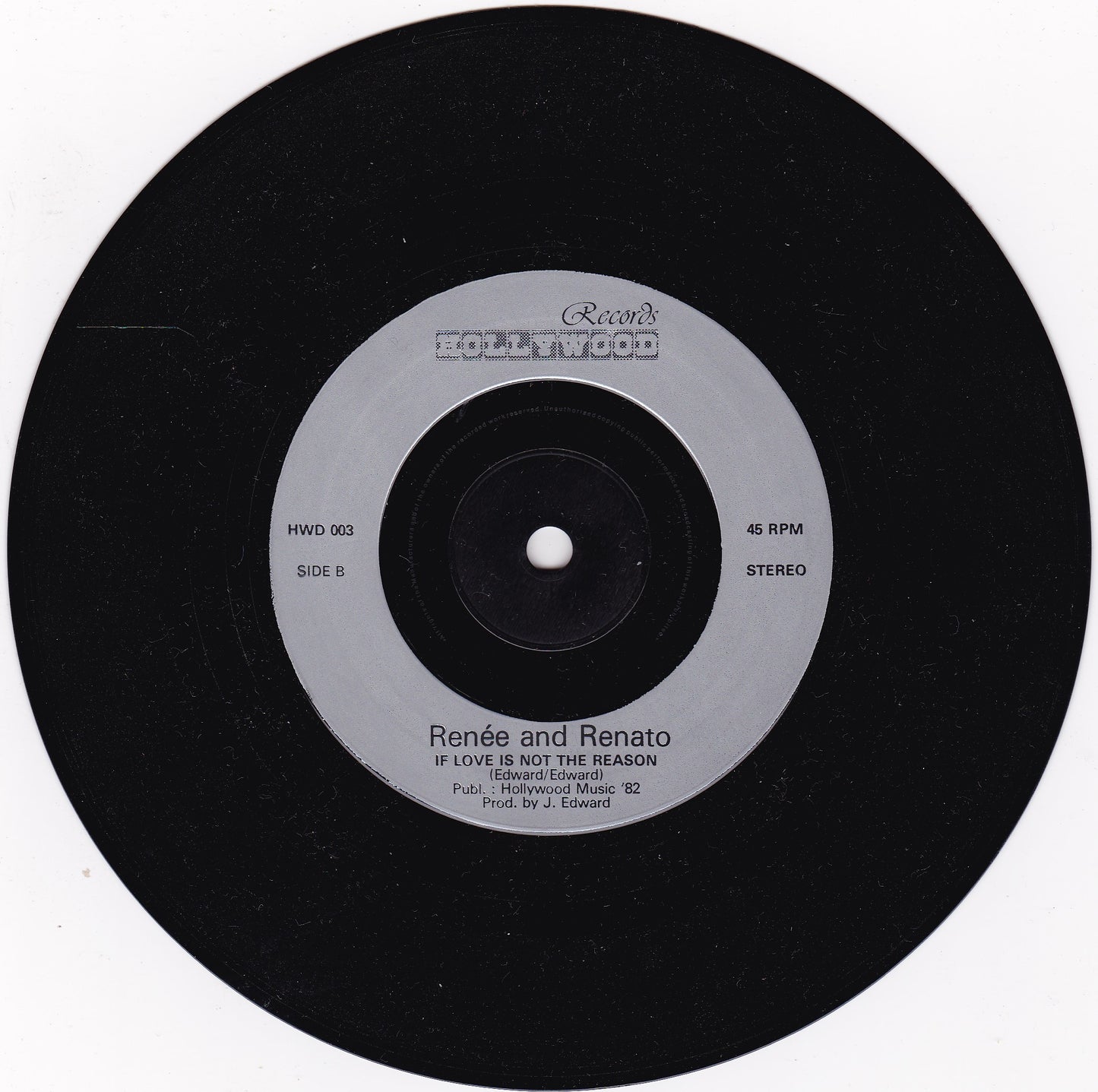 Renée & Renato – Save Your Love (Hollywood 1982) 7" vinyl single VG/-